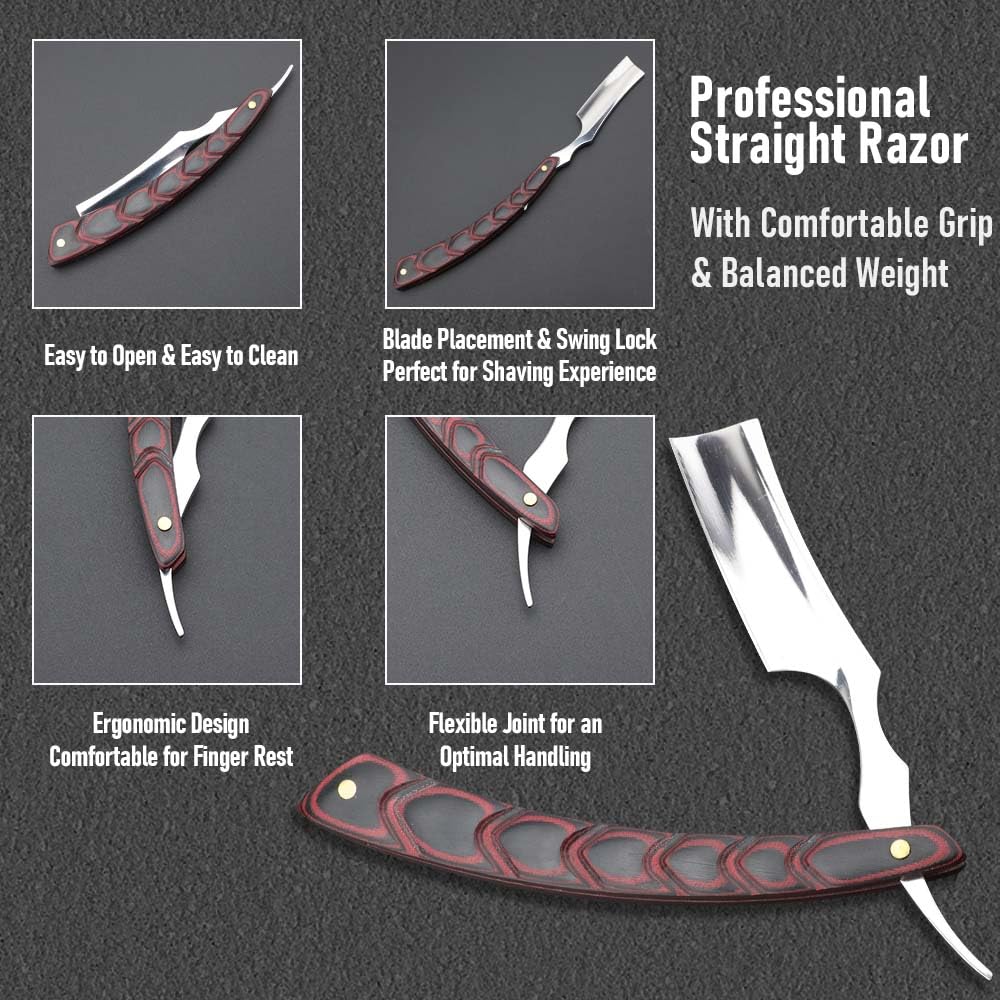 GASVM anti-slip wooden handle provides secure grip during shaving.