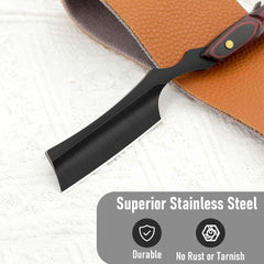 GASVM straight razor wooden handle provides ergonomic, non-slip grip.