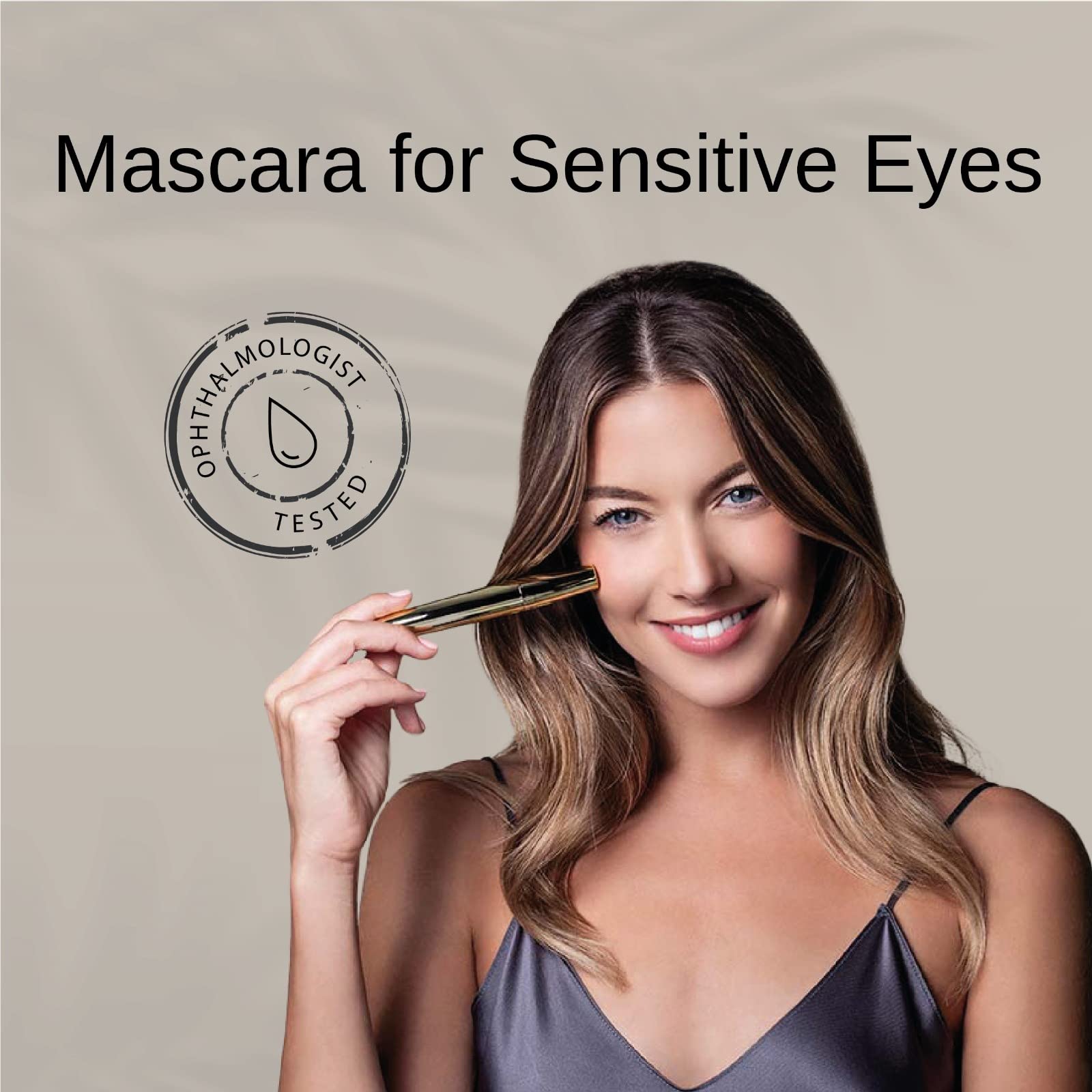 Gaya Cosmetics vegan mascara applied to eye demonstrates easy removal and lasting wear.
