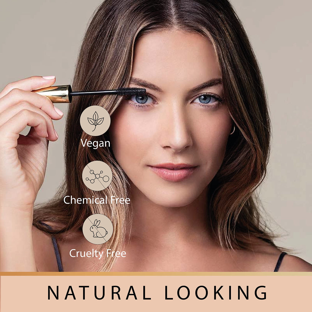 Gaya Cosmetics packaging highlights travel-friendly vegan mascara for on-the-go use.