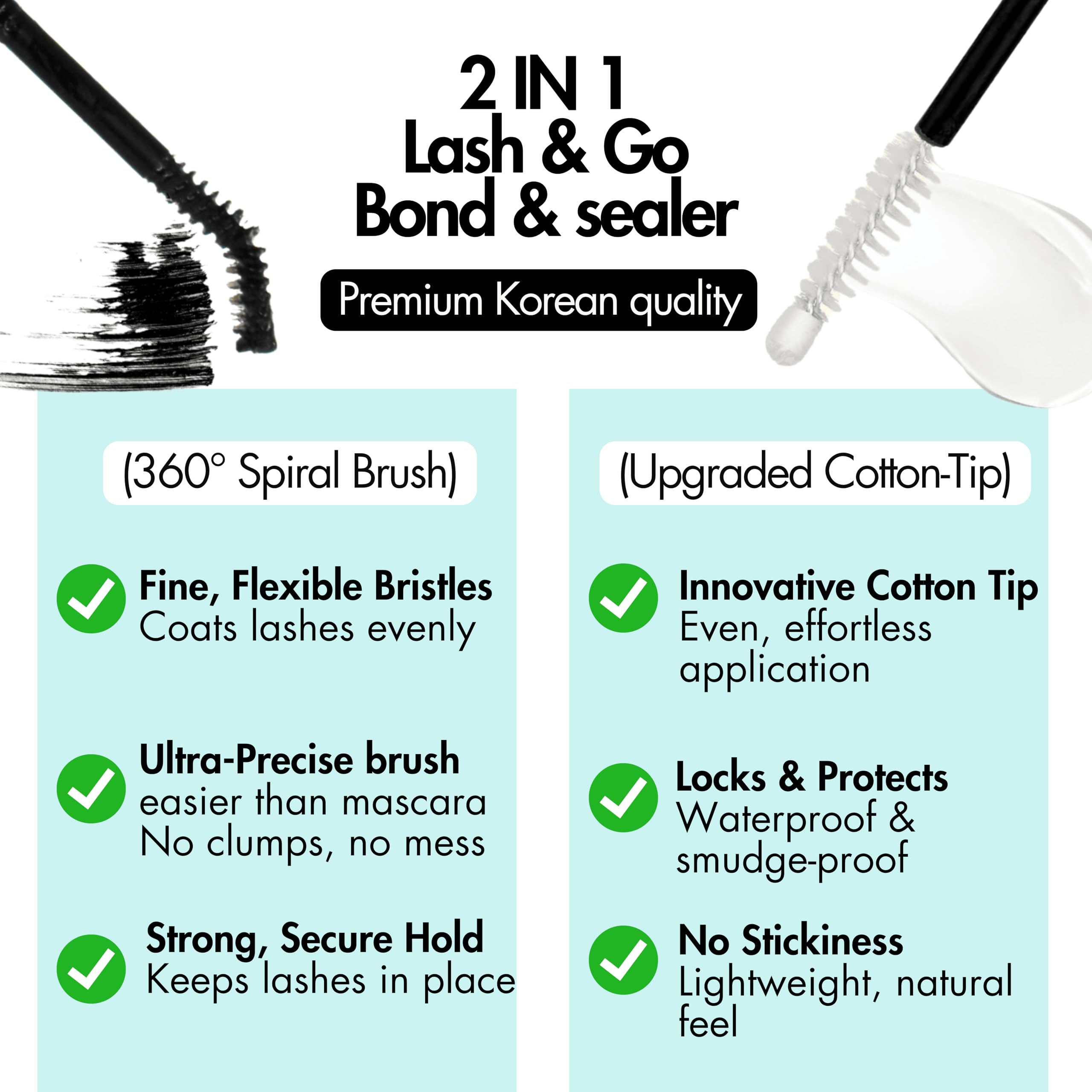 Gazelle Luxury waterproof lash glue with precision applicator sealing clusters in use.