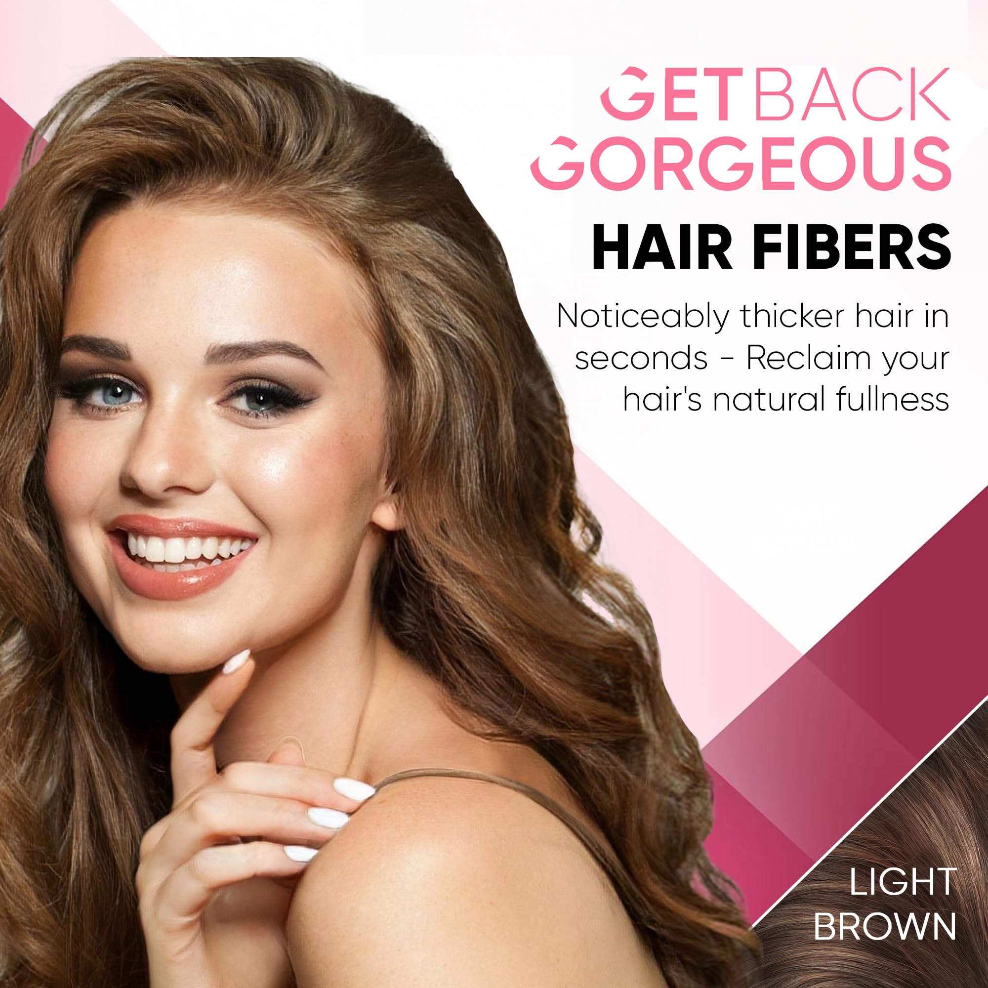 Dispense GBG Hair Fibers by tapping the bottle over thinning areas