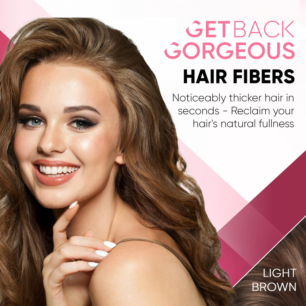 Dispense GBG Hair Fibers by tapping the bottle over thinning areas