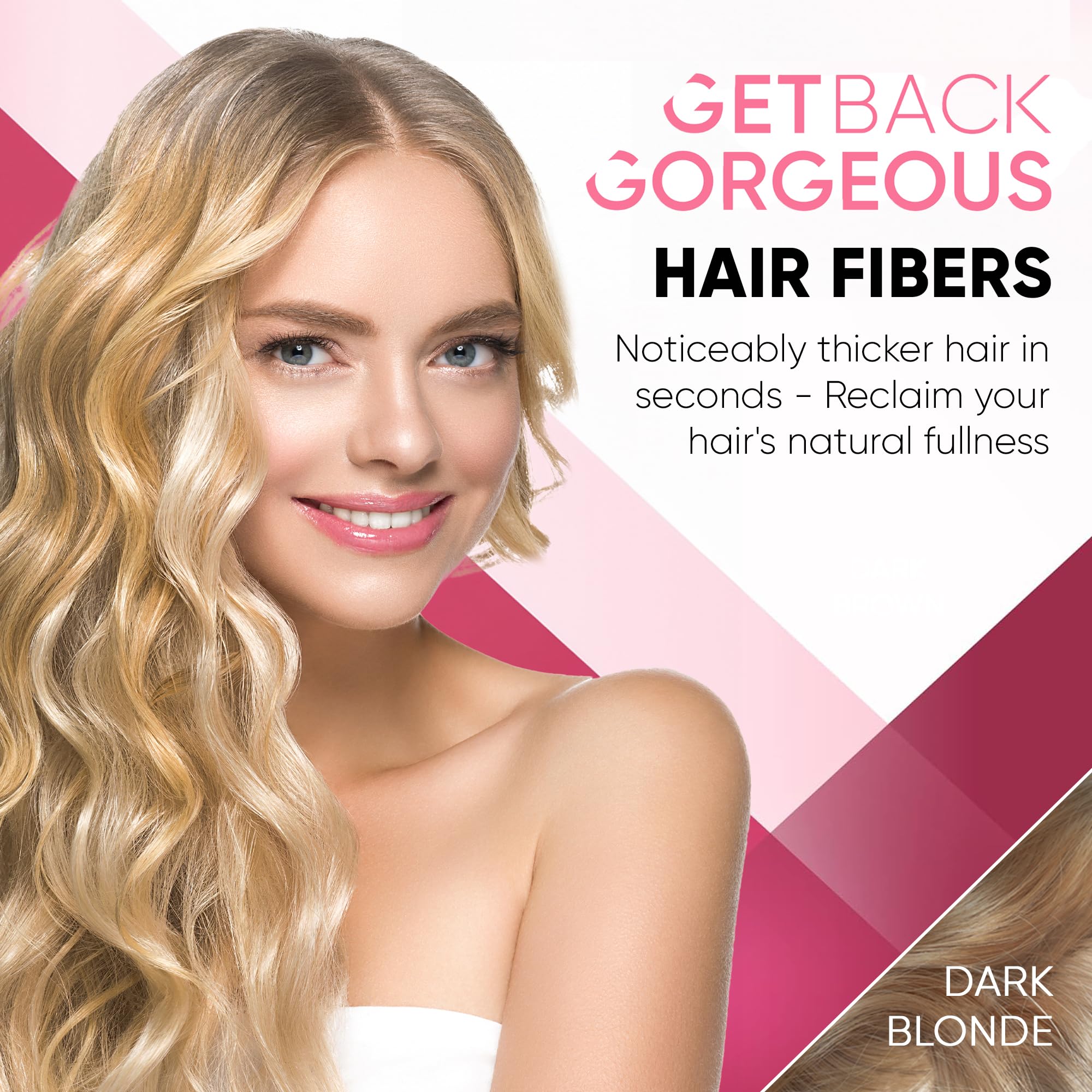 GBG Hair Fibers showing natural-looking thickness on thinning crown without heaviness.