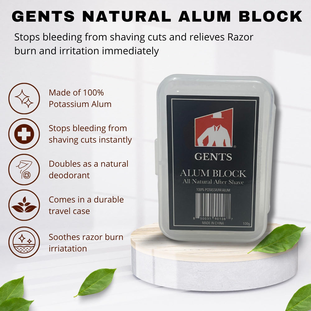 G.B.S Gents Alum Block large 3.5 oz size for long-lasting use