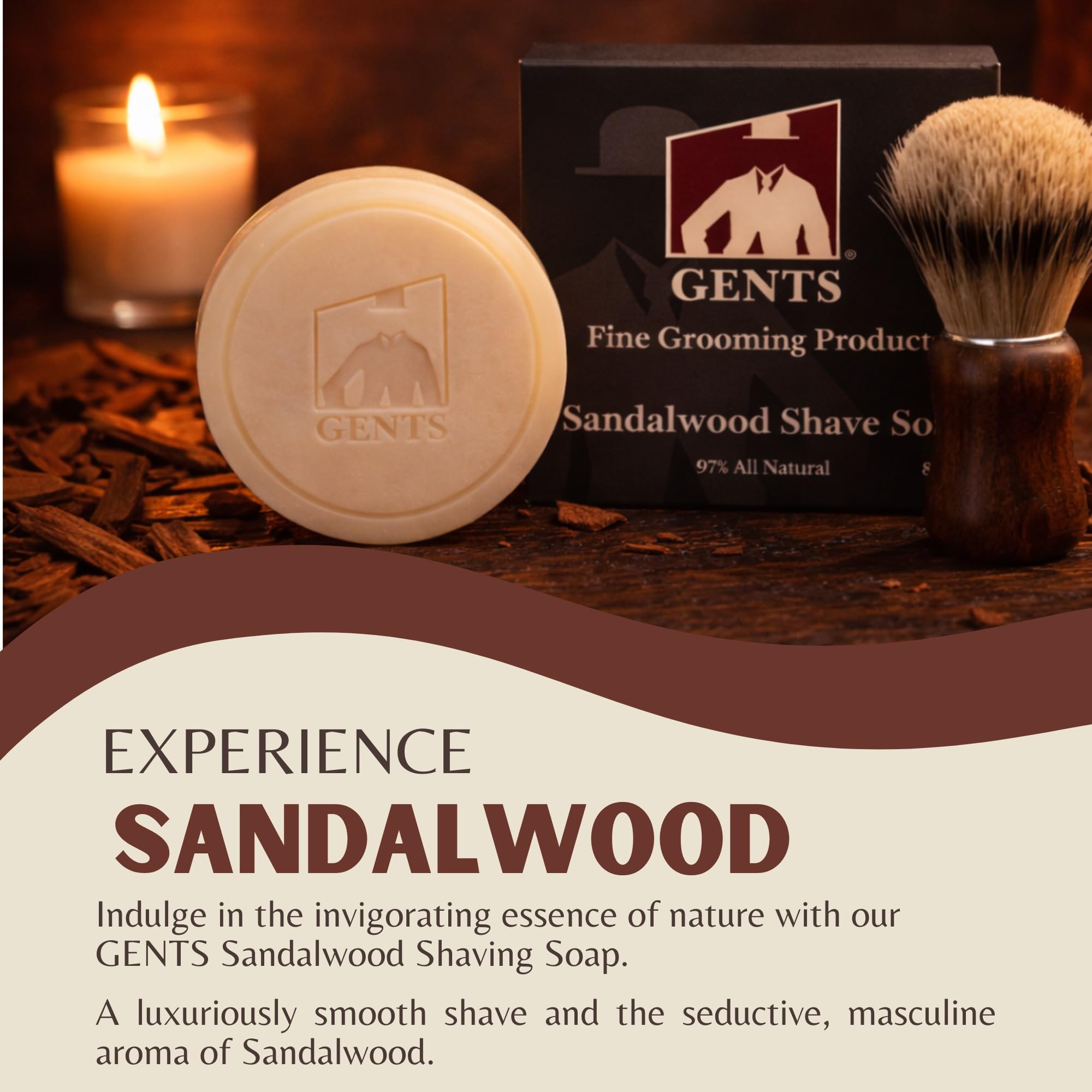 G.B.S men's shaving soap bay rum round with warm spicy scent