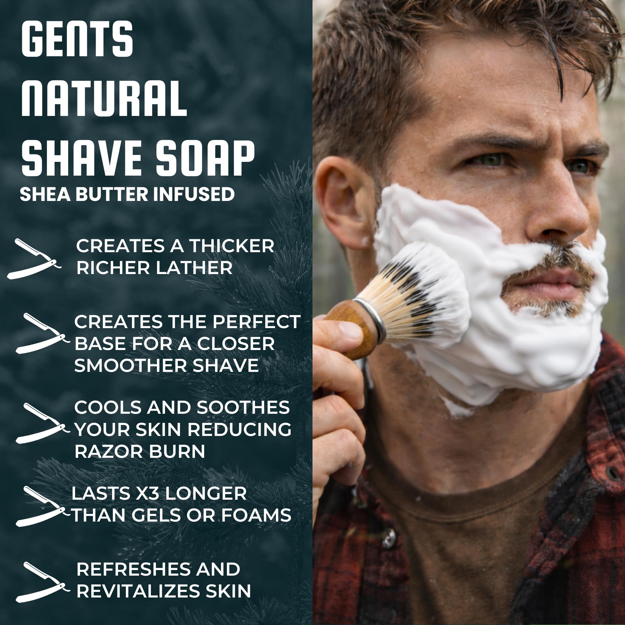 G.B.S shaving brush with soap lather ideal for a traditional wet shave