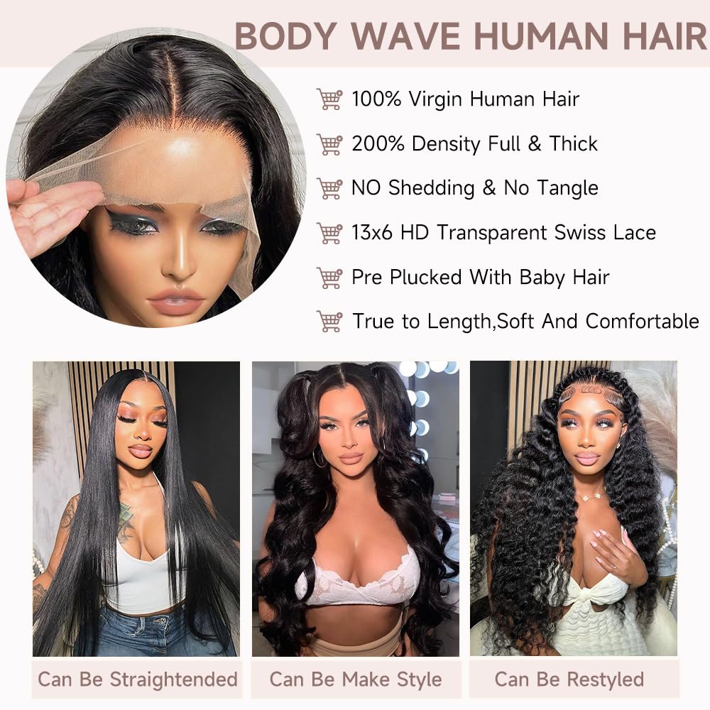 GBUN pre-plucked wig with baby hairs for easy, realistic parting
