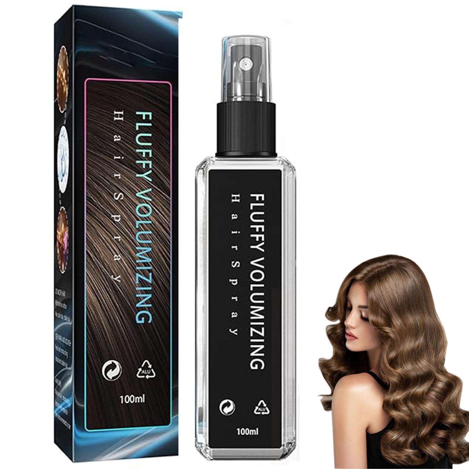 gcdat Fluffy Volumizing Spray bottle front view provides lift without weighing hair down