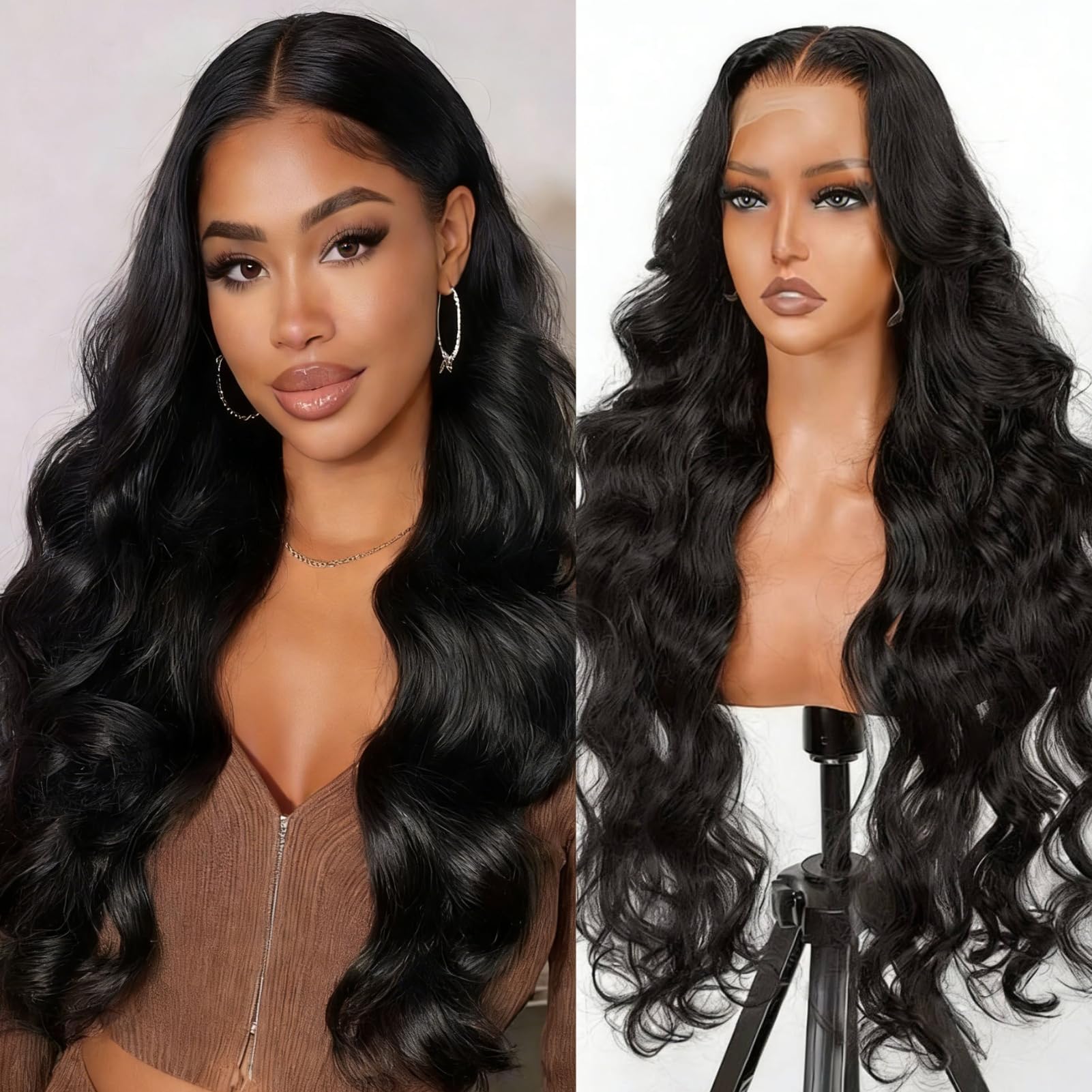 GCOKS lace front wig with 13x4 HD lace close-up showing natural hairline.