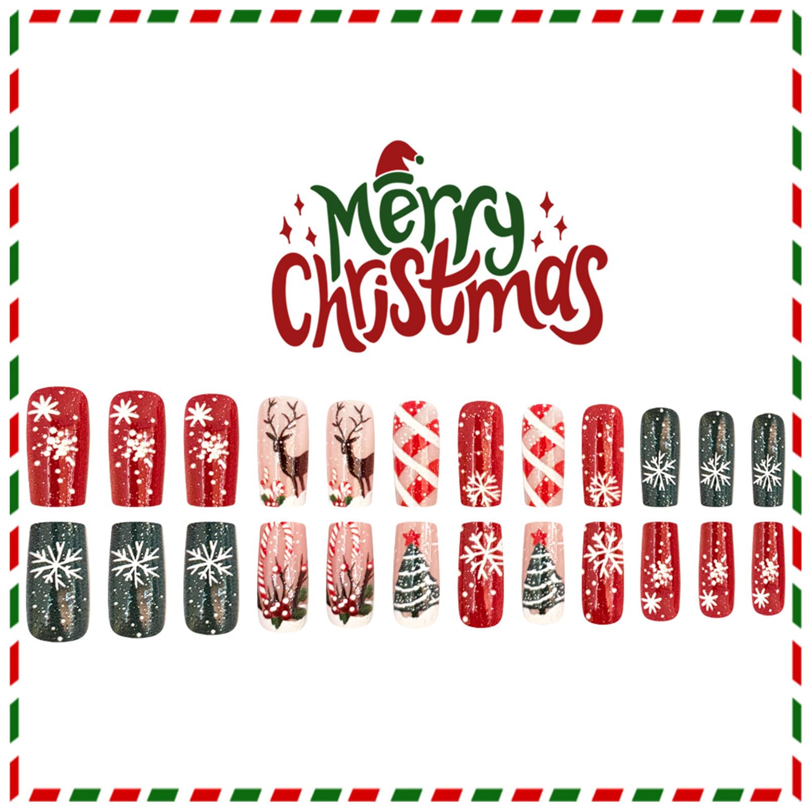 GCSQW press-on nail kit includes tips, glue tabs, and file for DIY.