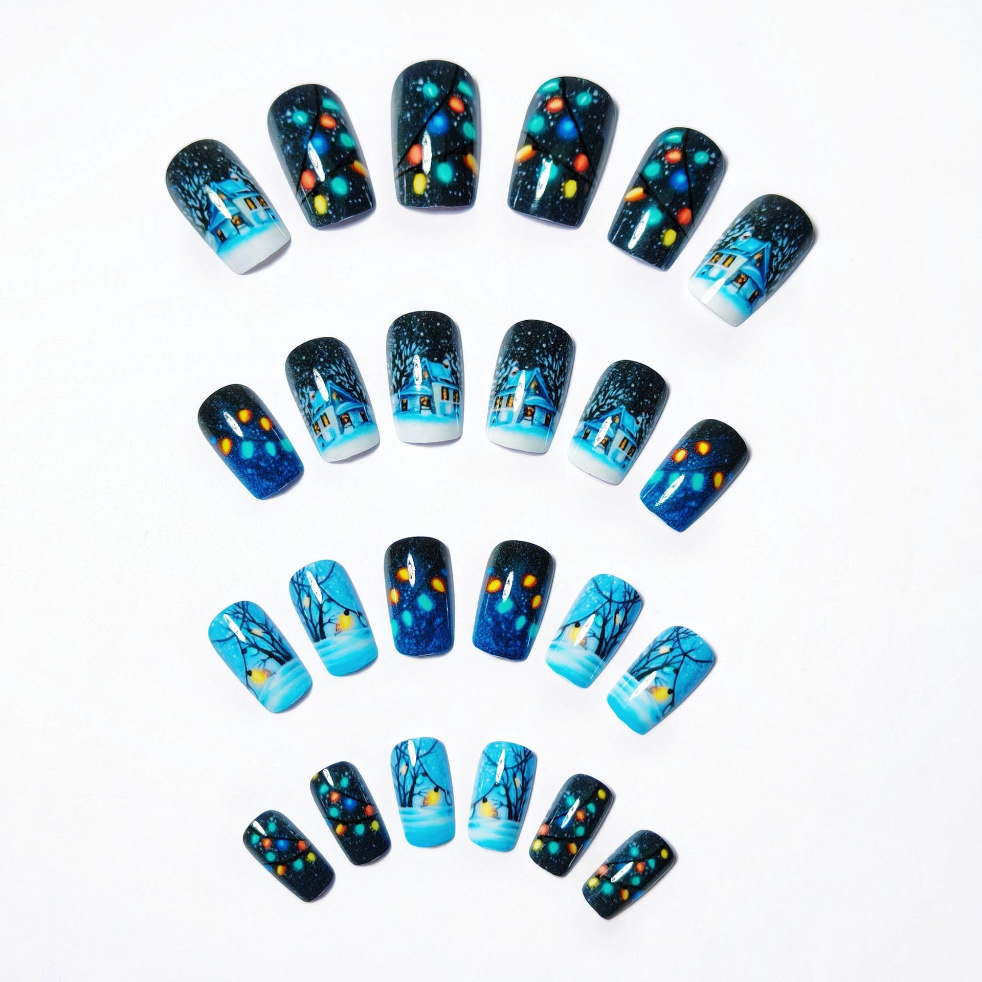 GCSQW glossy acrylic press-on nails ideal for quick DIY beauty