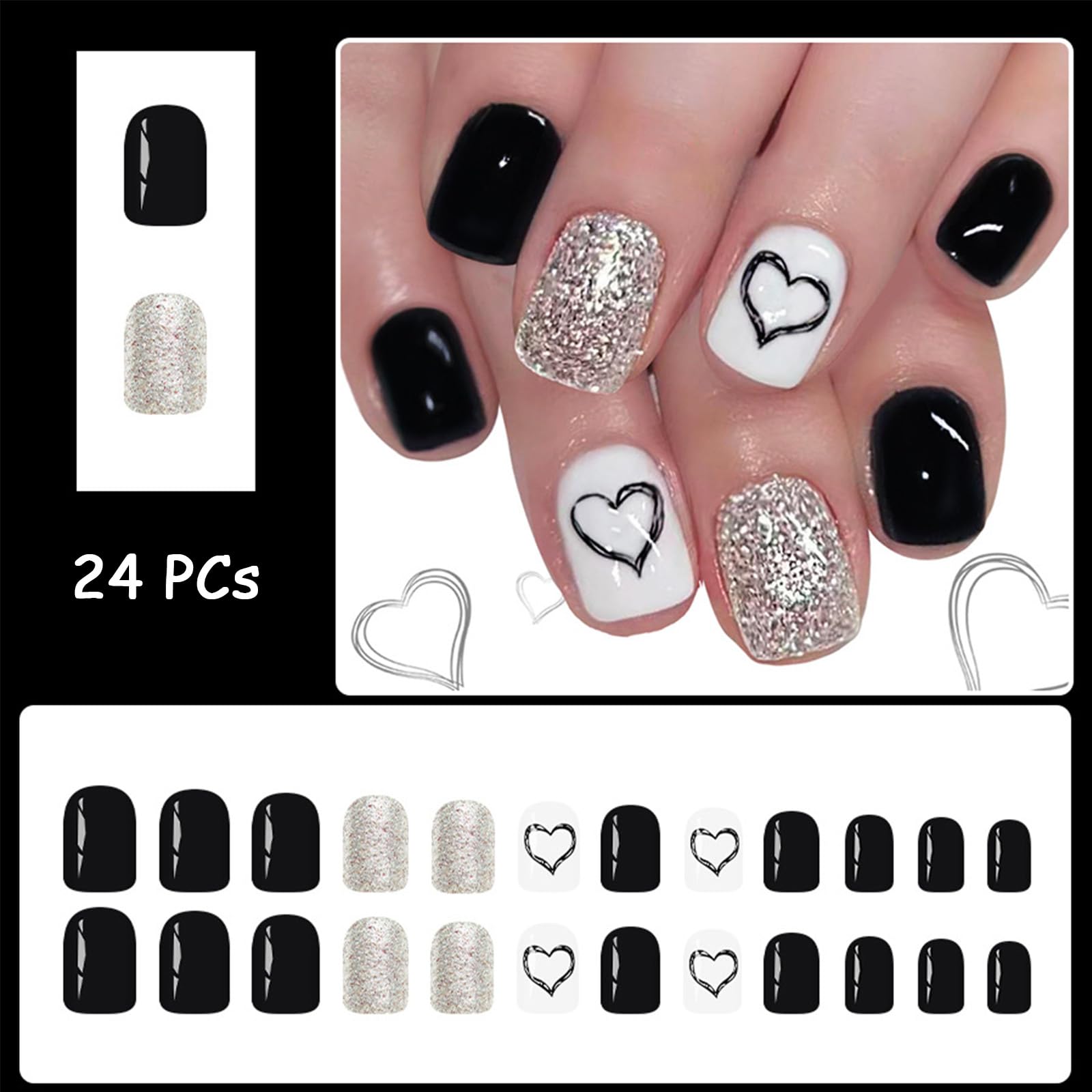 GCSQW press-on nails apply in seconds and remove cleanly.