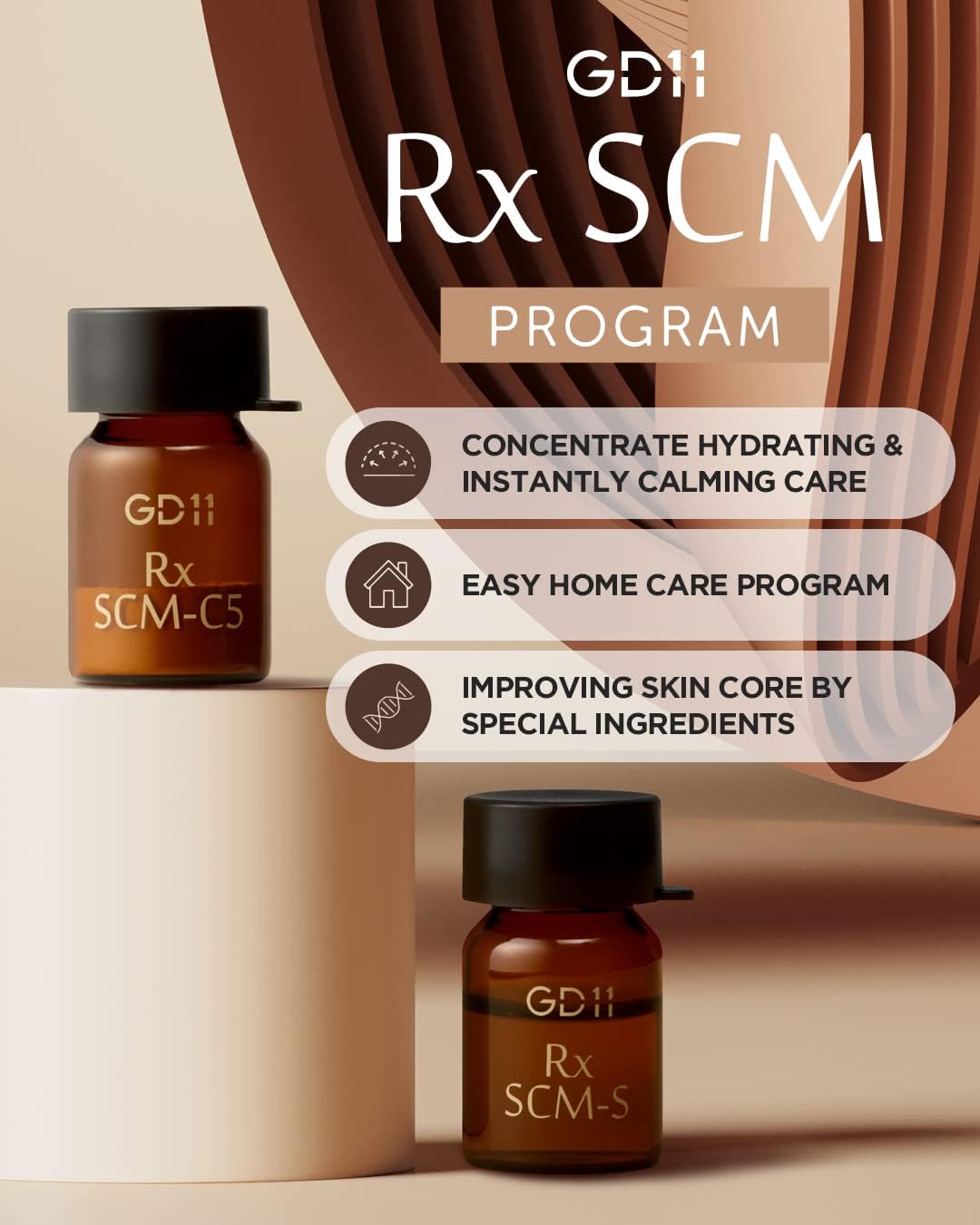 GD11 Rx SCM serum ampoules packaging for targeted hydration
