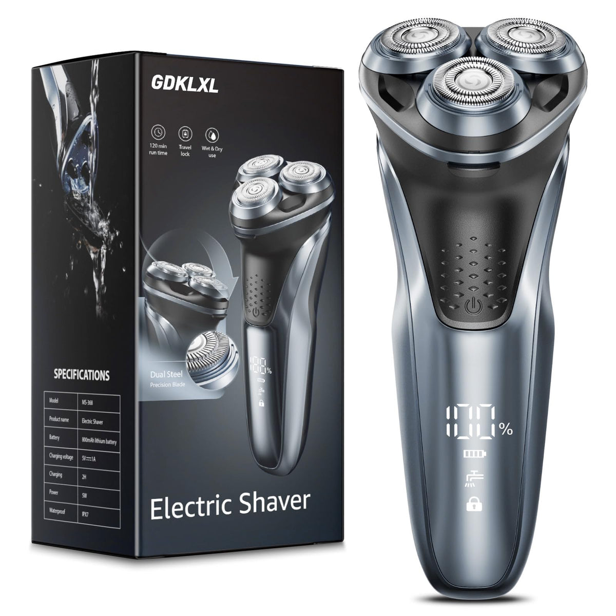 GDKLXL Rechargeable Razor waterproof IPX7 for shower use and travel convenience