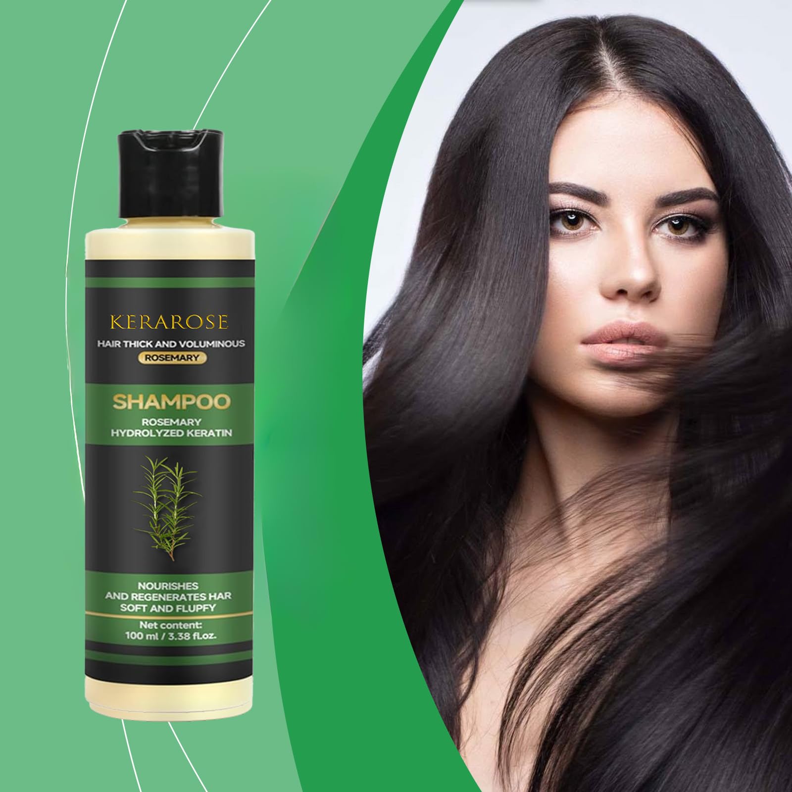 Scalp massage applying Kerarose shampoo for improved manageability.