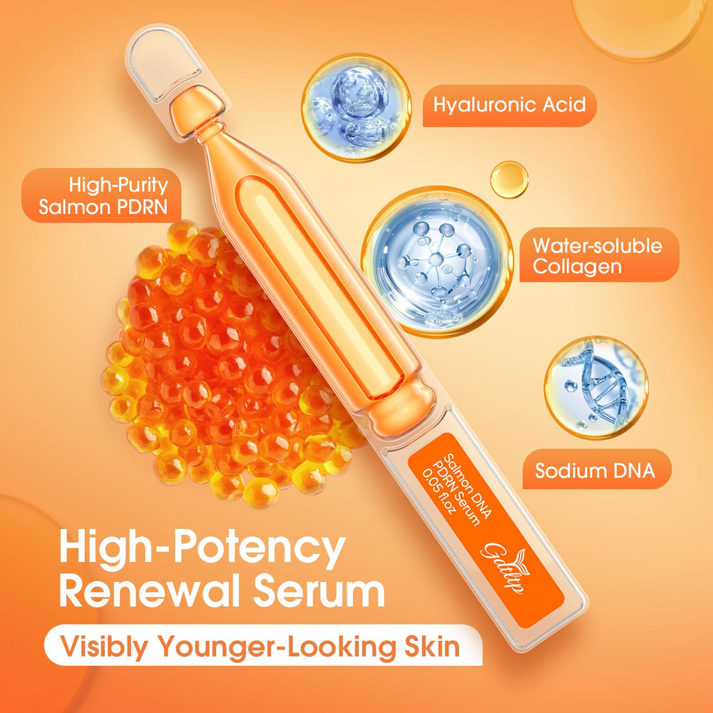 Hand applying GDTLTP Salmon DNA Serum showing lightweight glide