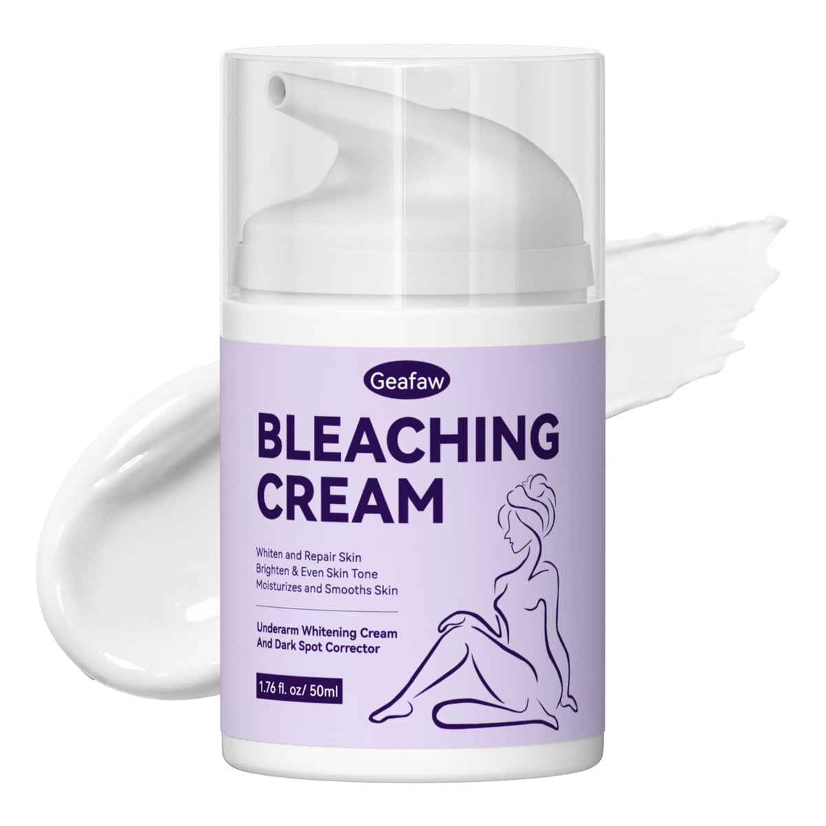 GEAFAW Skin Bleaching Cream tube label for gentle daily use and even tone.