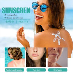 GEBUTP Relief Sun Organic Sunscreen glides on with a non-greasy feel.