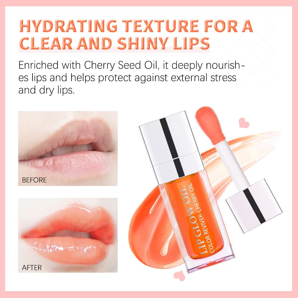 GECOMO Pearly shimmer visible in the clear lip glow