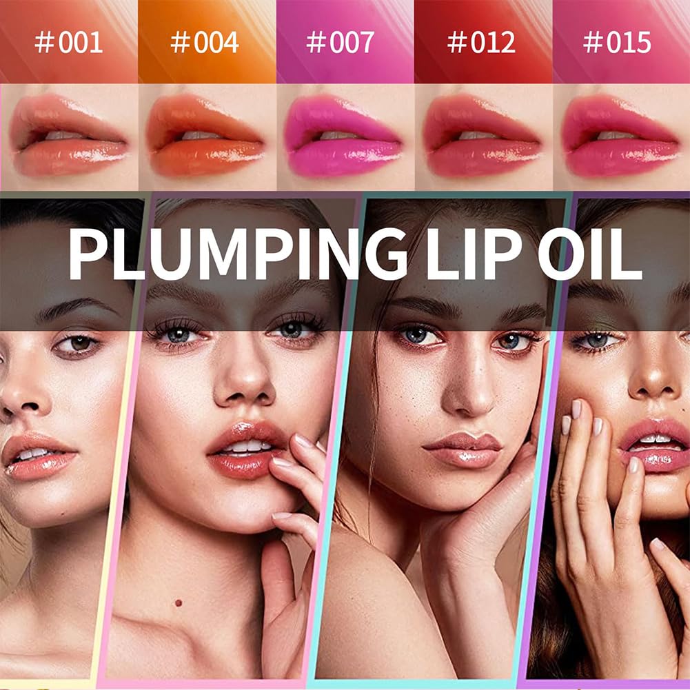 Lip swatch of GECOMO Raspberry Lip Glow Oil showing pearly shimmer.