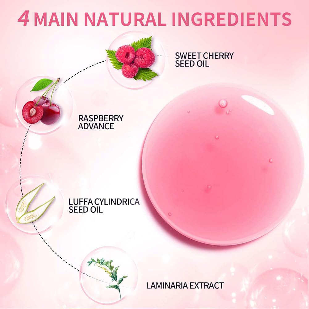 Back of packaging with ingredients and usage tips for GECOMO Lip Glow Oil Raspberry.