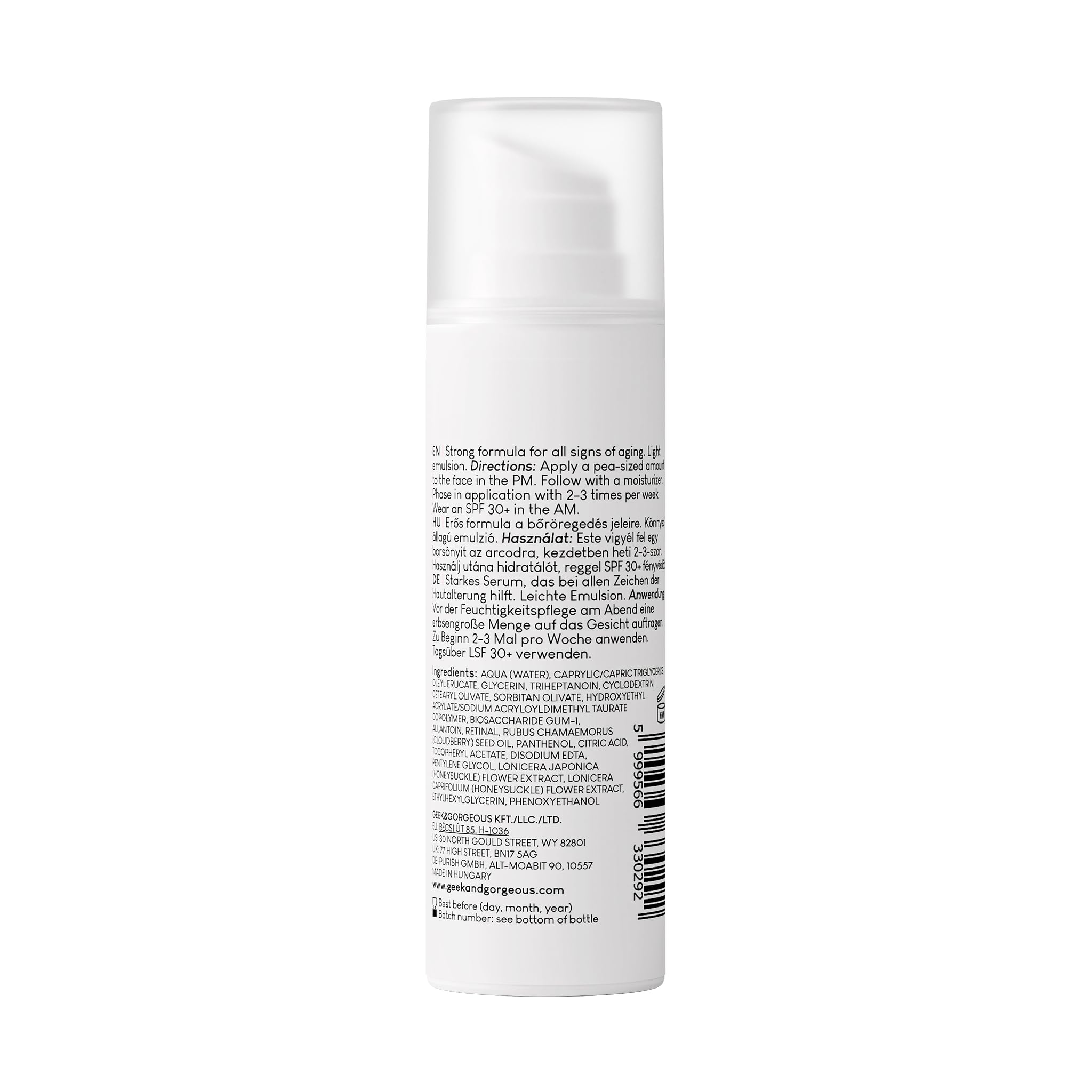 Geek & Gorgeous A-Game retinal serum dropper for precise application.