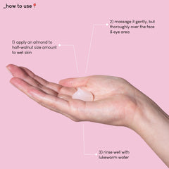 Jelly Joker in makeup removal action on the face, cleansing without irritation.