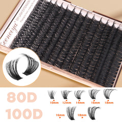 Geeneiya 16-18mm cluster lashes for full, dense volume