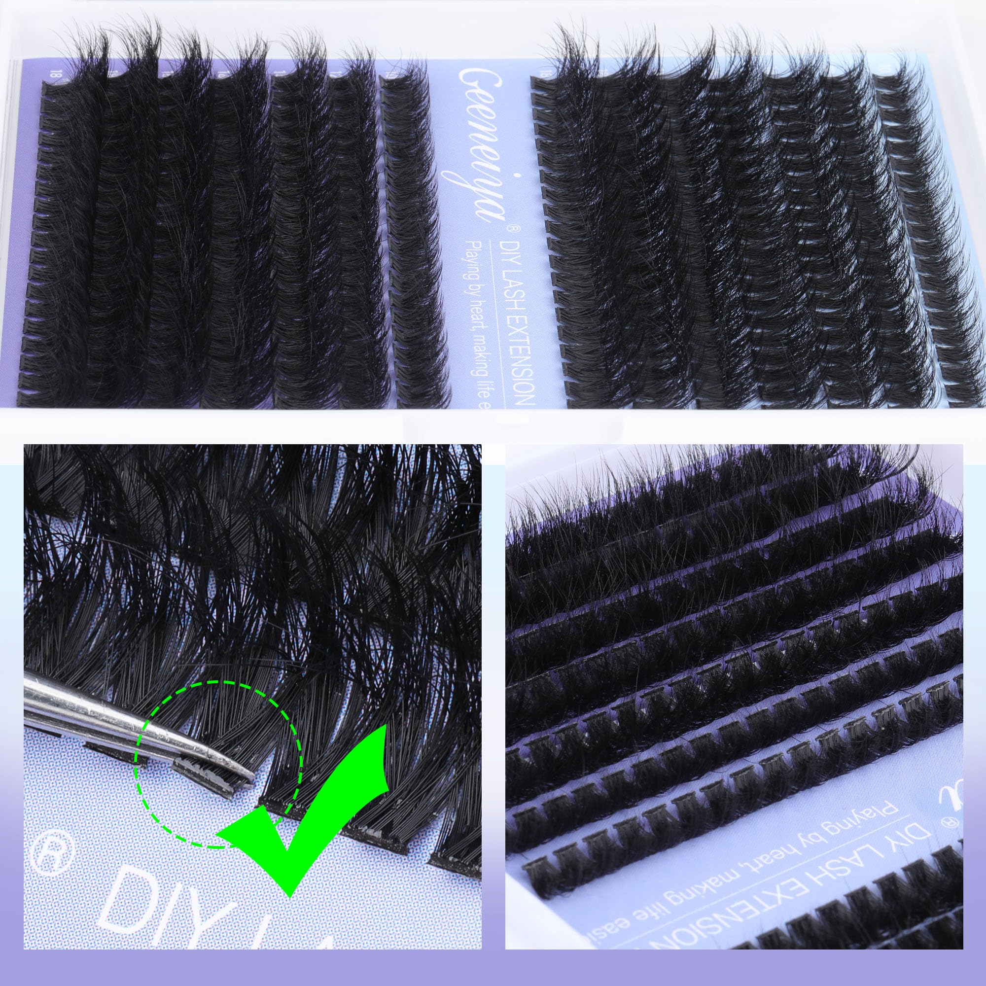 Geeneiya 280pcs individual lashes offer versatile options for fuller looks.