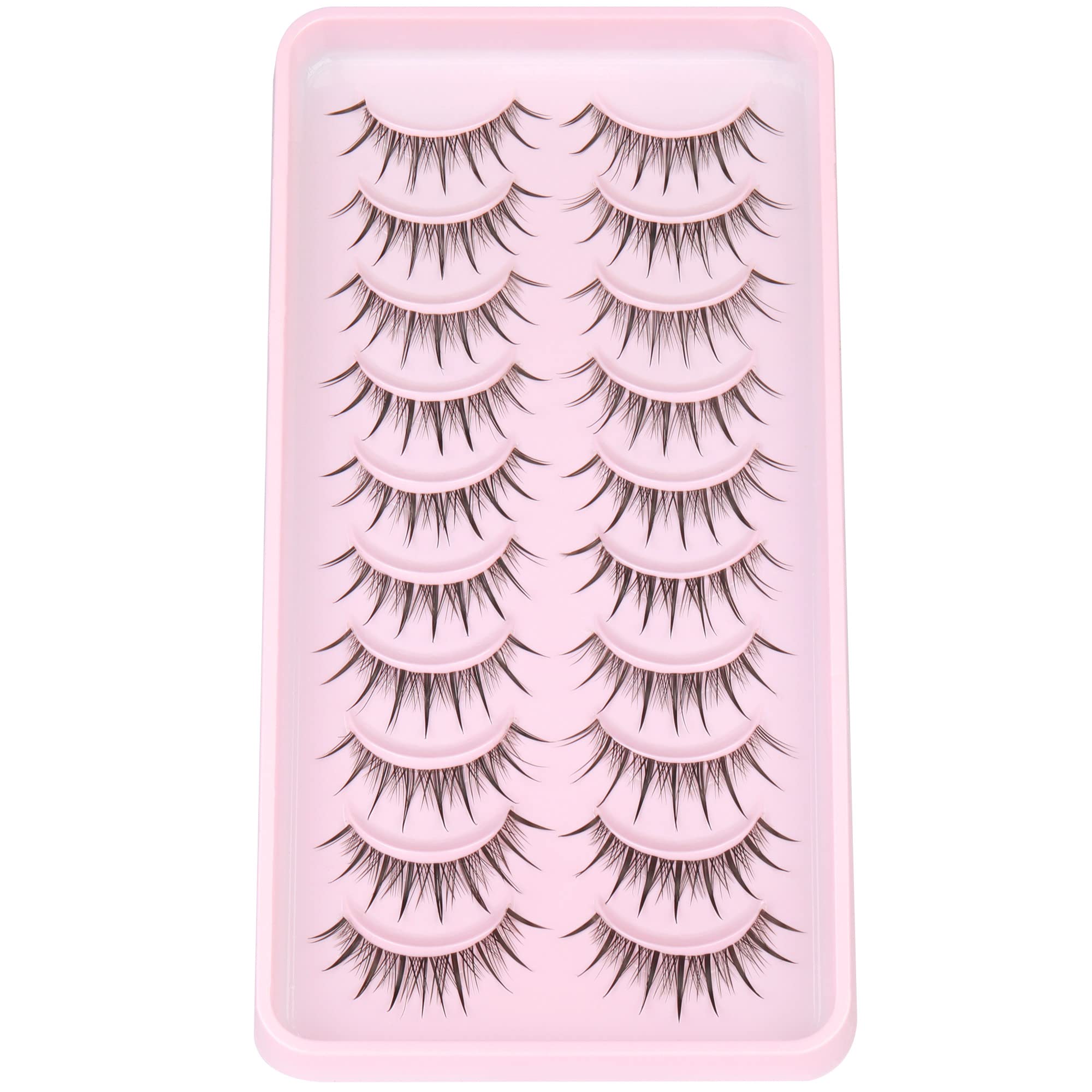 Geeneiya anime-inspired close-up lashes highlighting 12mm wispy design.