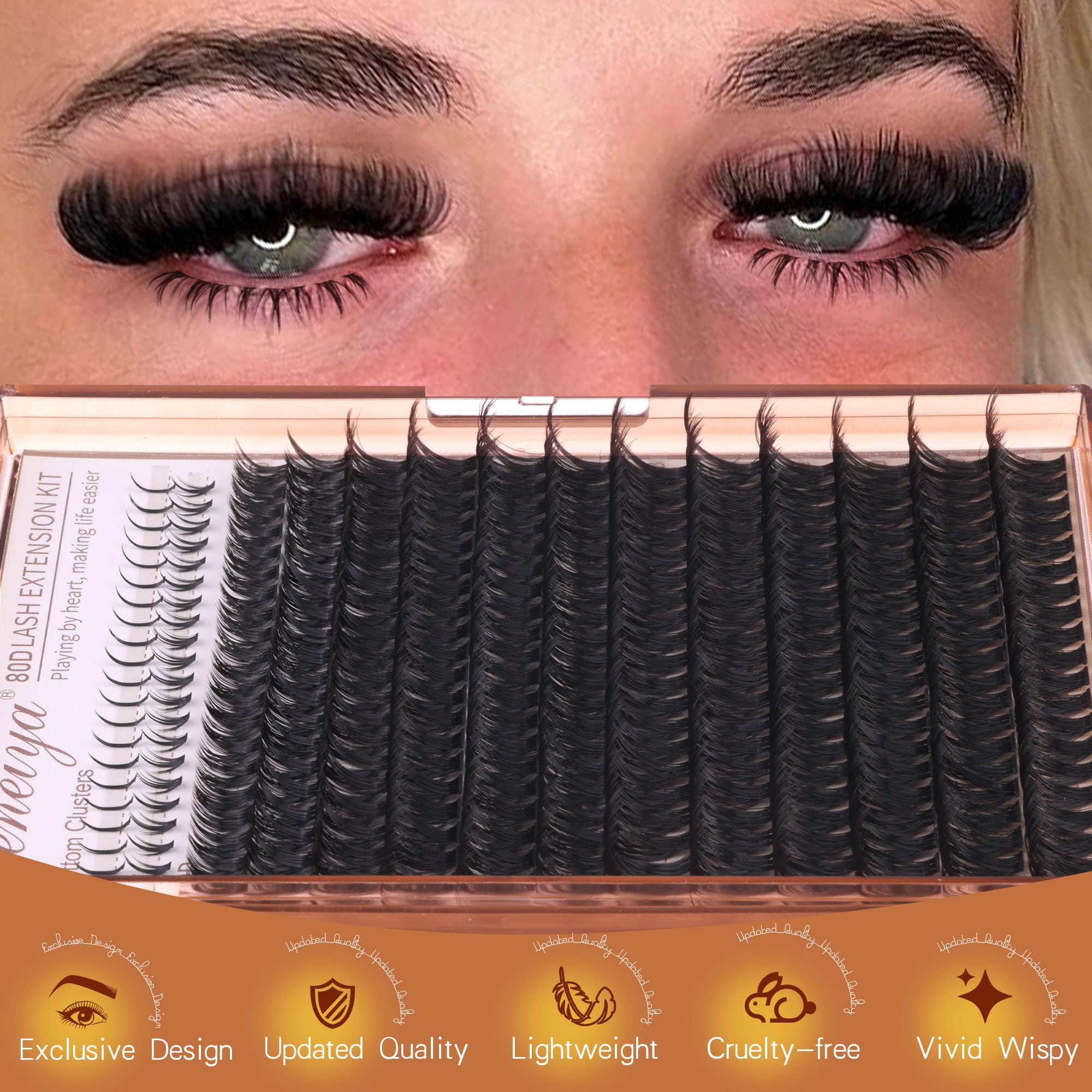 Geeneiya application tips with tweezers for precise DIY extensions