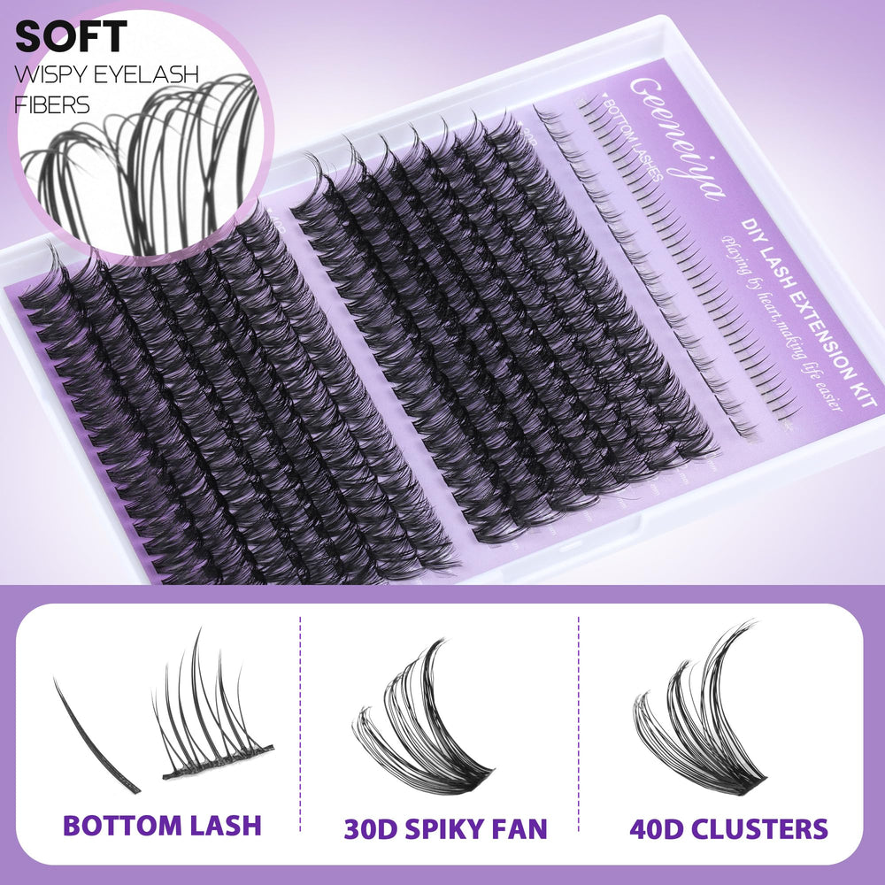Geeneiya bottom lash clusters being applied for seamless blend.