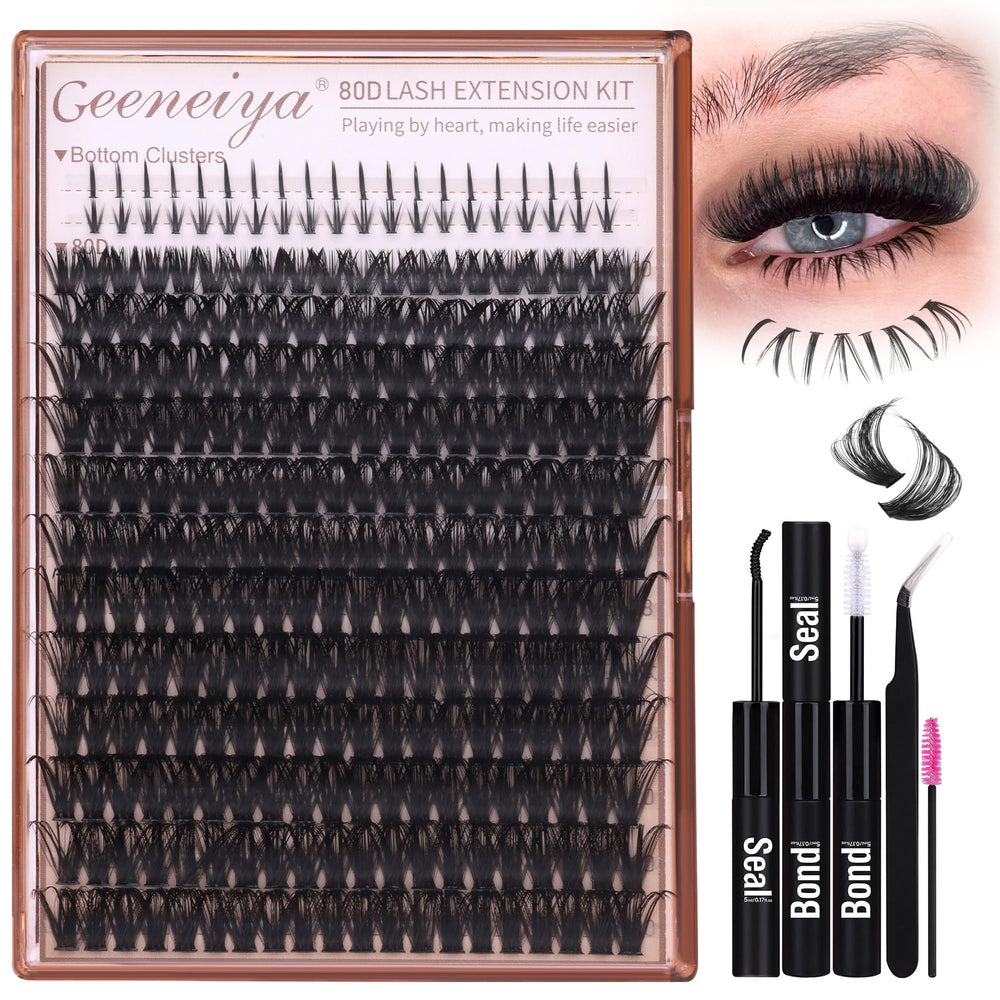 Geeneiya bottom lash clusters kit for easy at-home styling and blending
