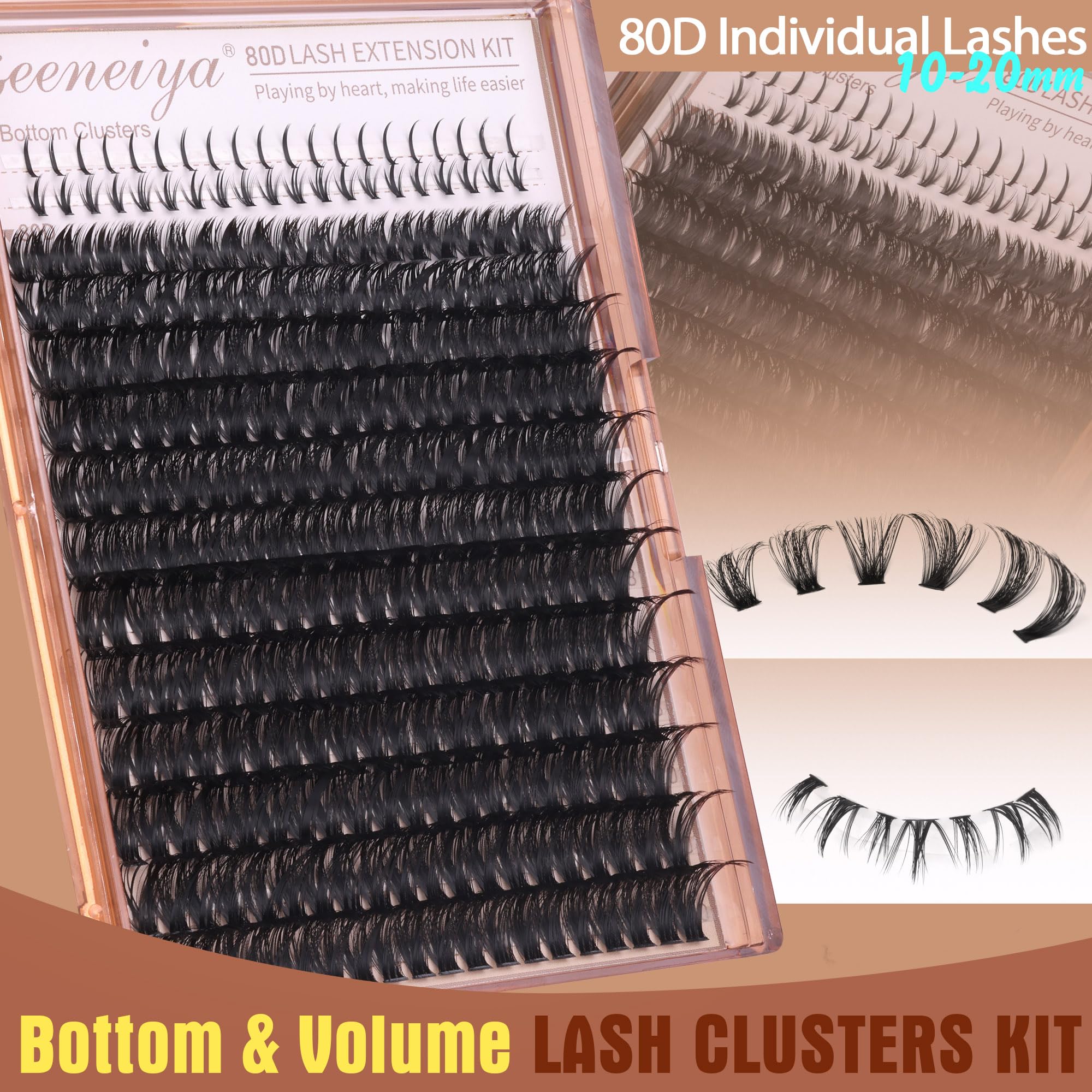 Geeneiya bottom lashes kit for seamless blending with natural lashes