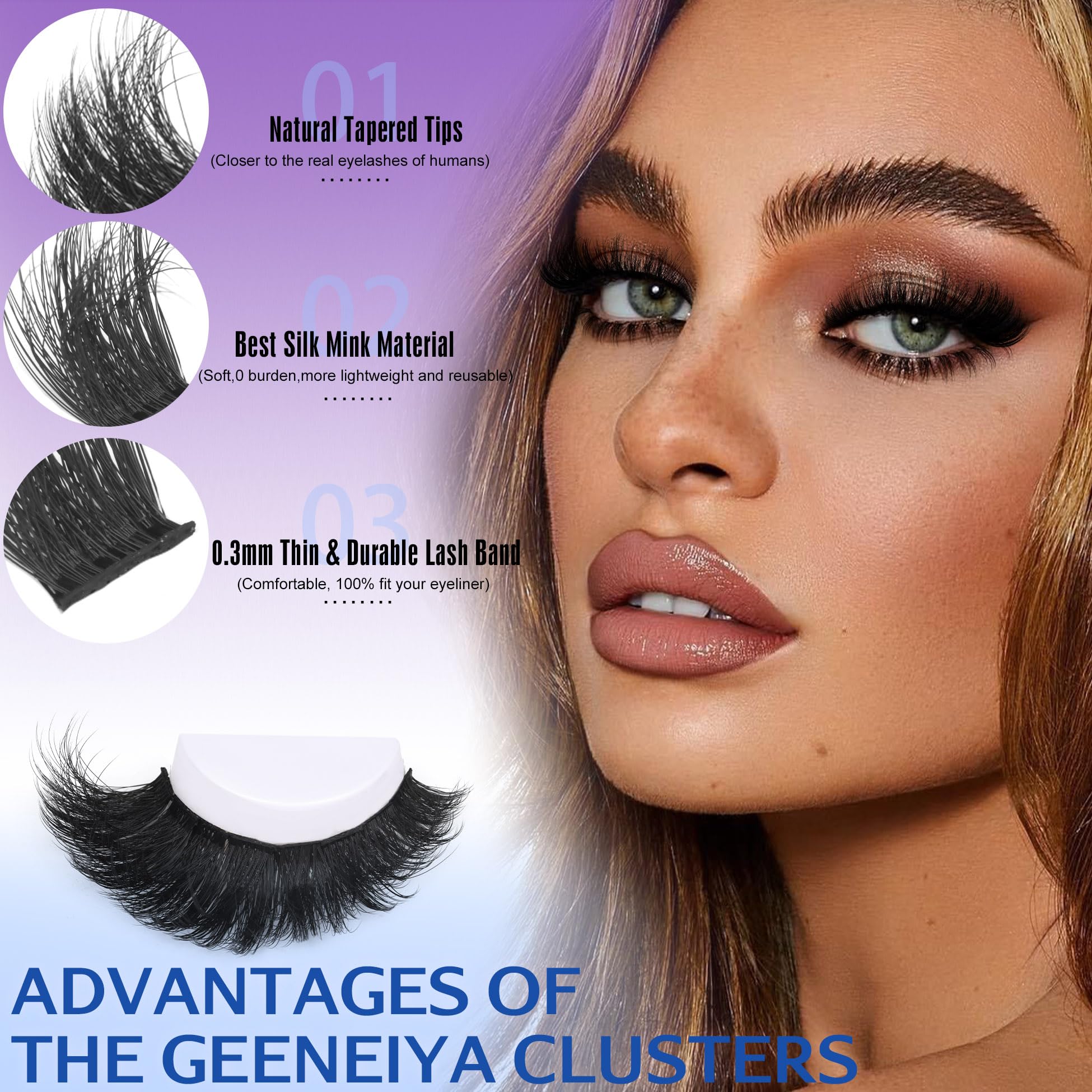 Geeneiya cat-eye and hybrid styles with varied lengths for versatility.