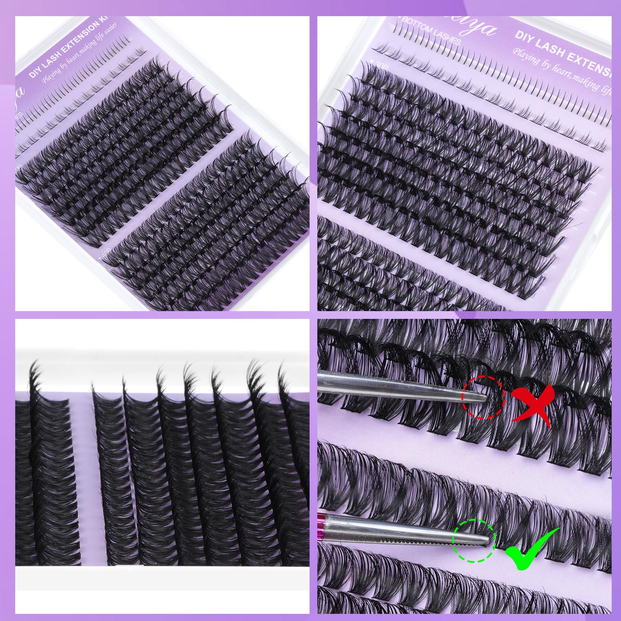 Geeneiya D-curl lashes for a soft, natural look.