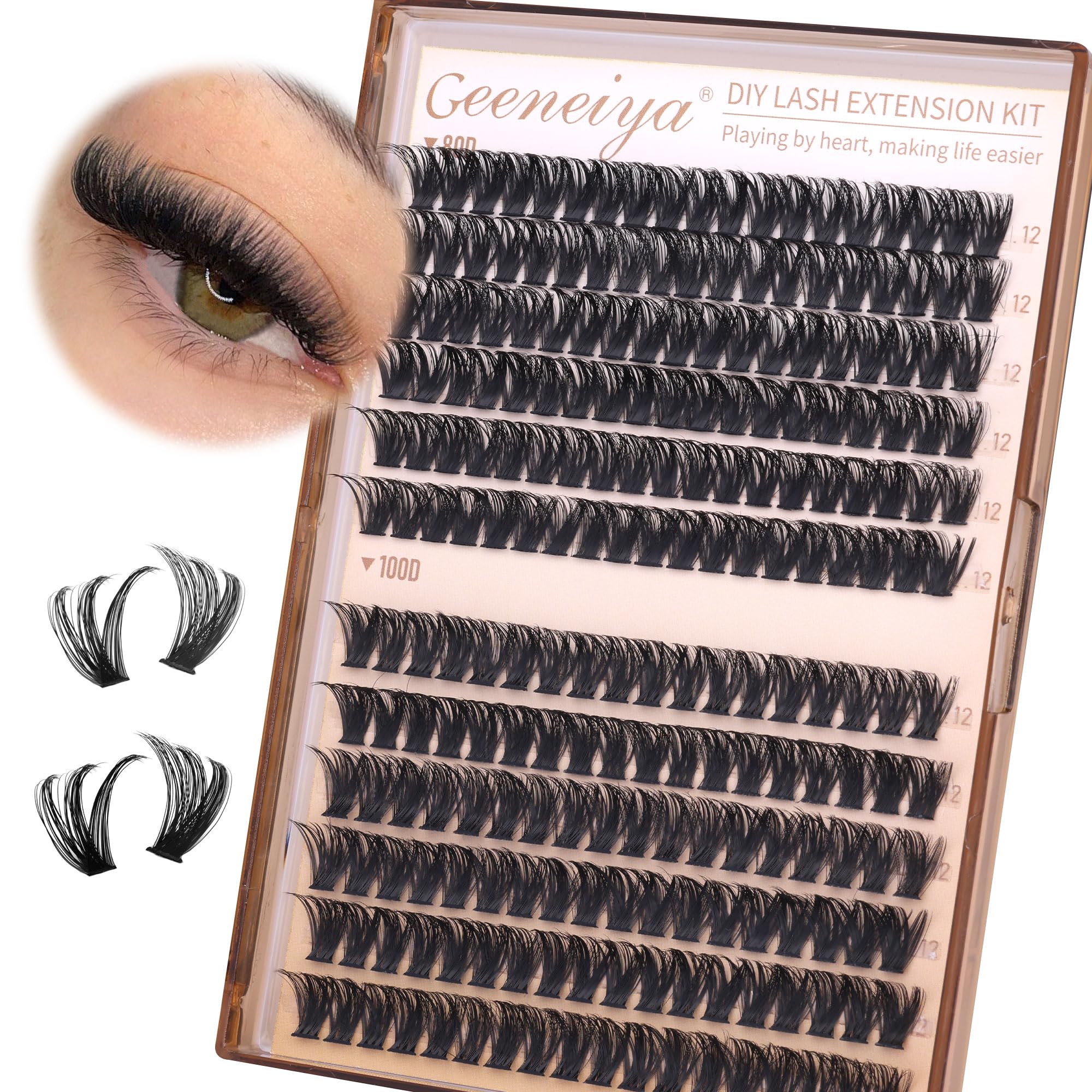 Geeneiya refill lash clusters extend wear and customization.