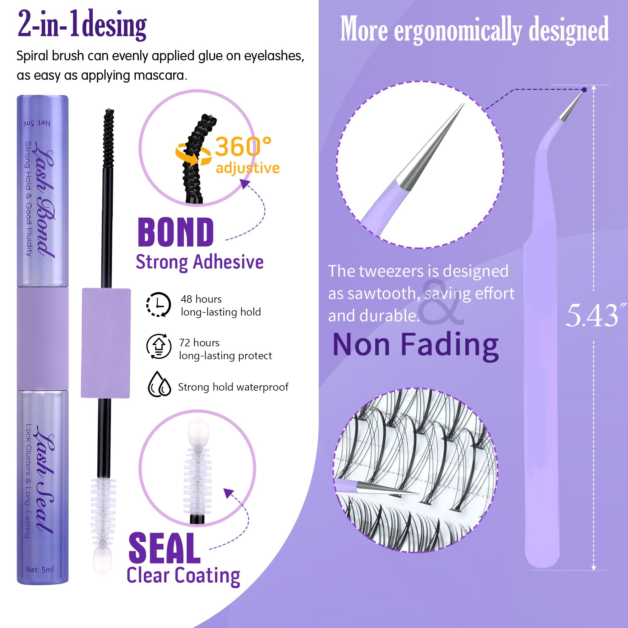 Geeneiya ergonomic lash tweezers for precise placement.