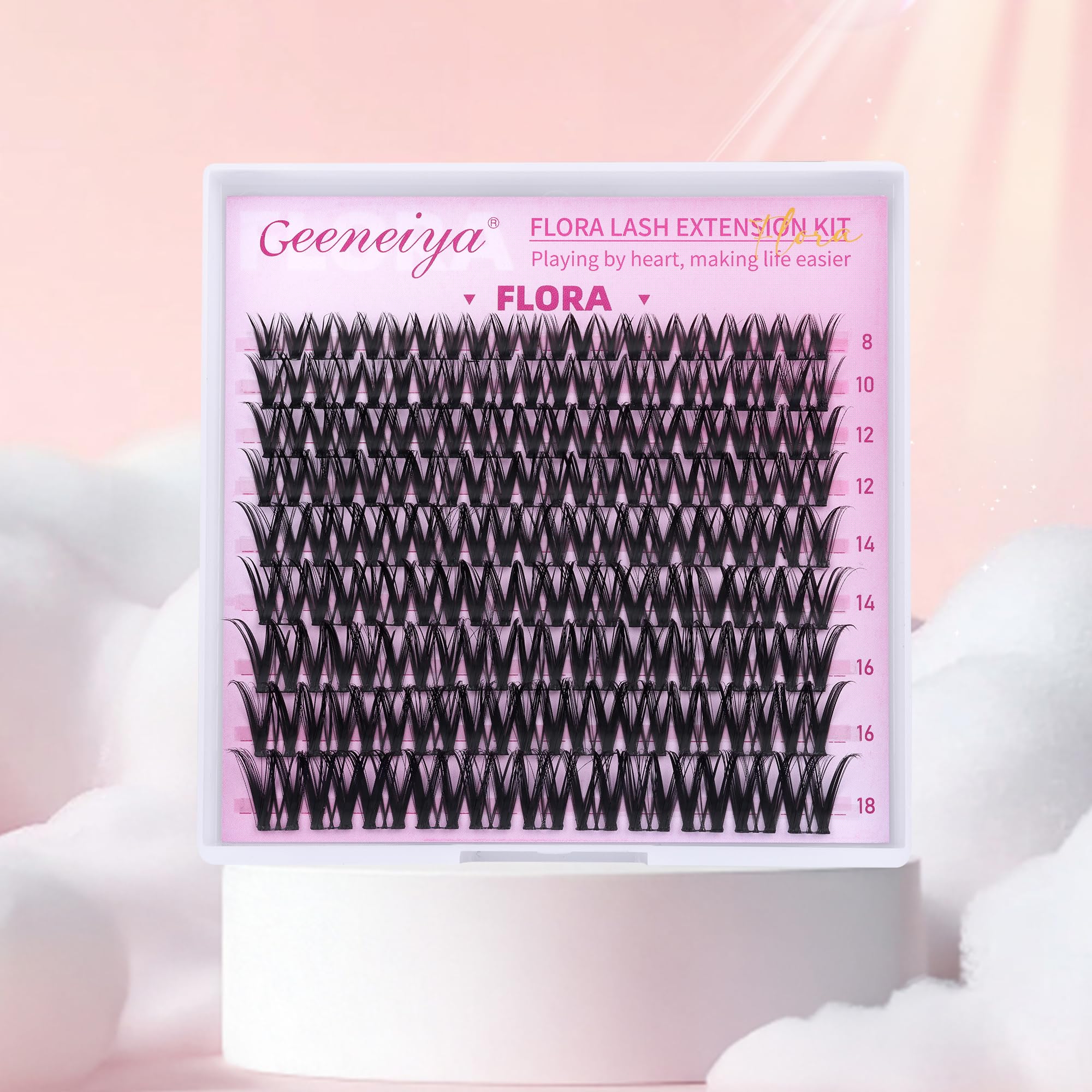 Beginner-friendly Geeneiya Flora lashes for quick upgrade.