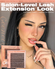 Geeneiya Fluffy Lash Clusters 12mm wispy design for soft cat-eye enhancement.