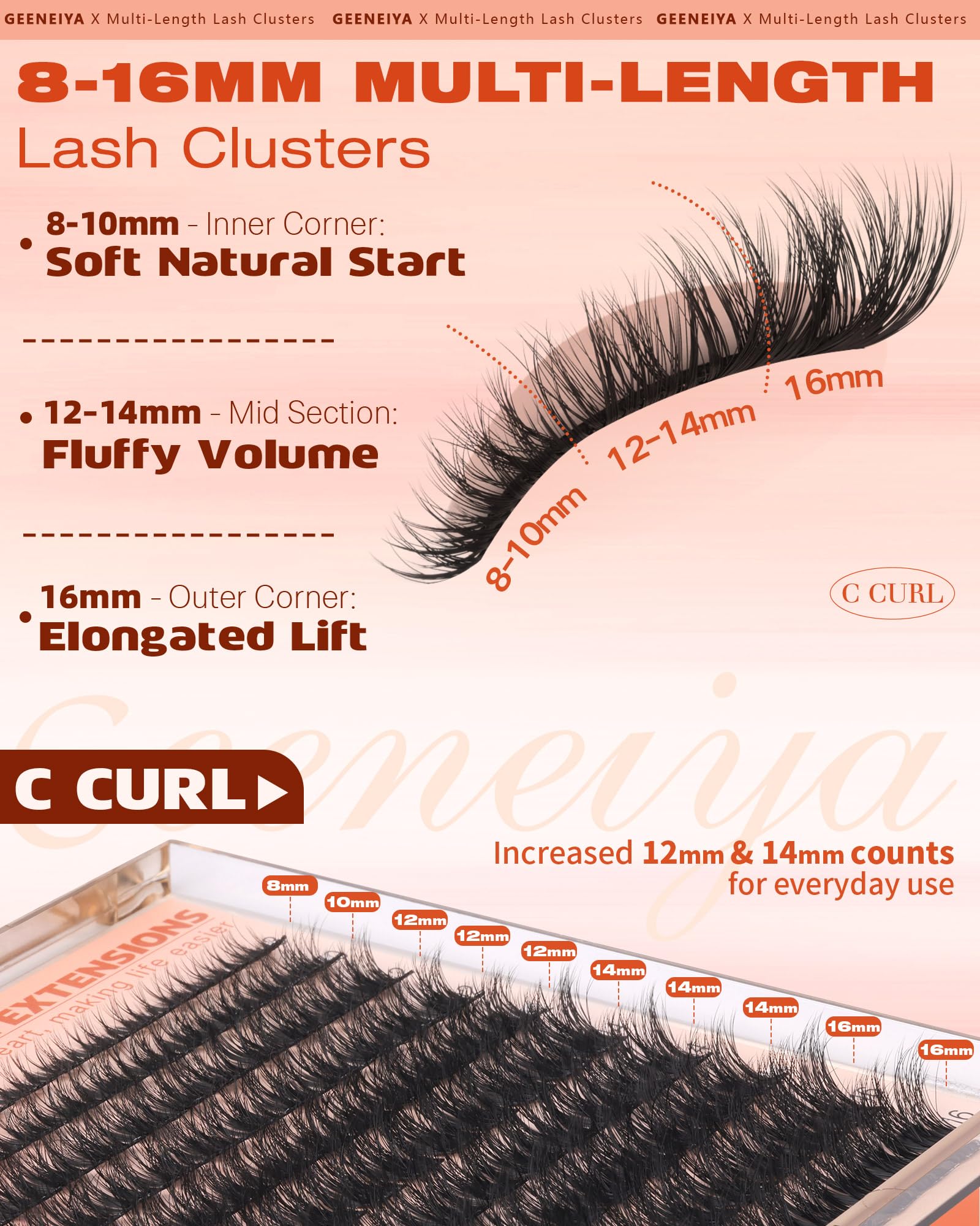 Geeneiya Fluffy Lash Clusters beginner-friendly DIY lashes for salon-like results at home.