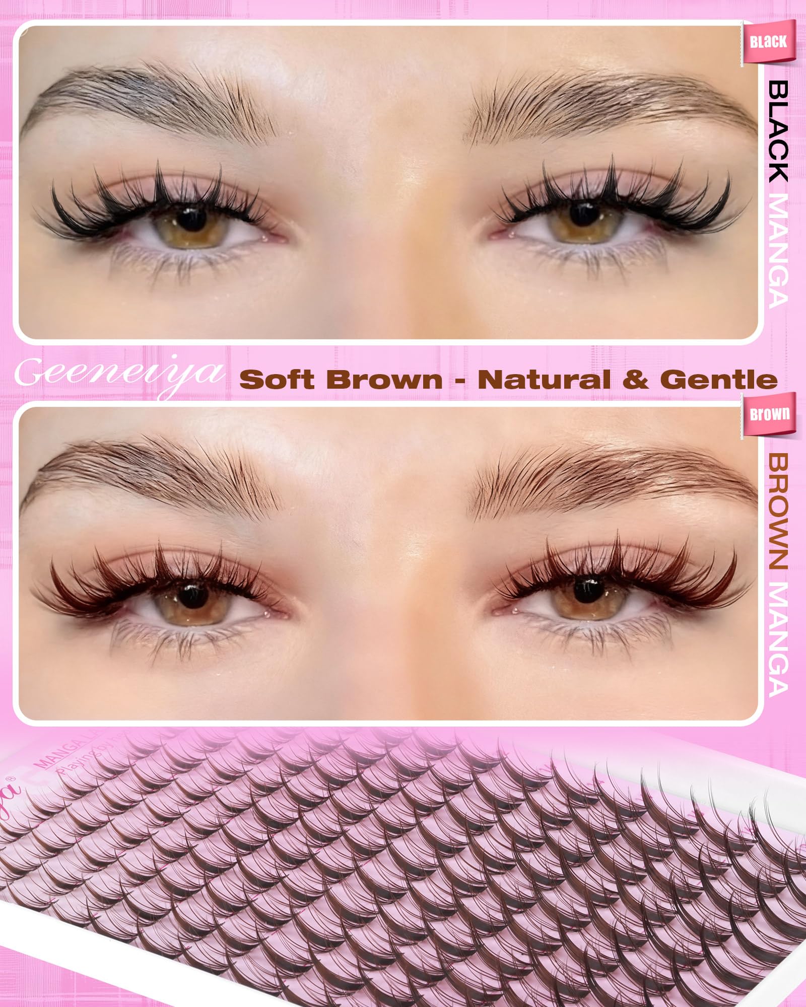 Geeneiya Invisible Band Lashes provide a seamless, lightweight wear.