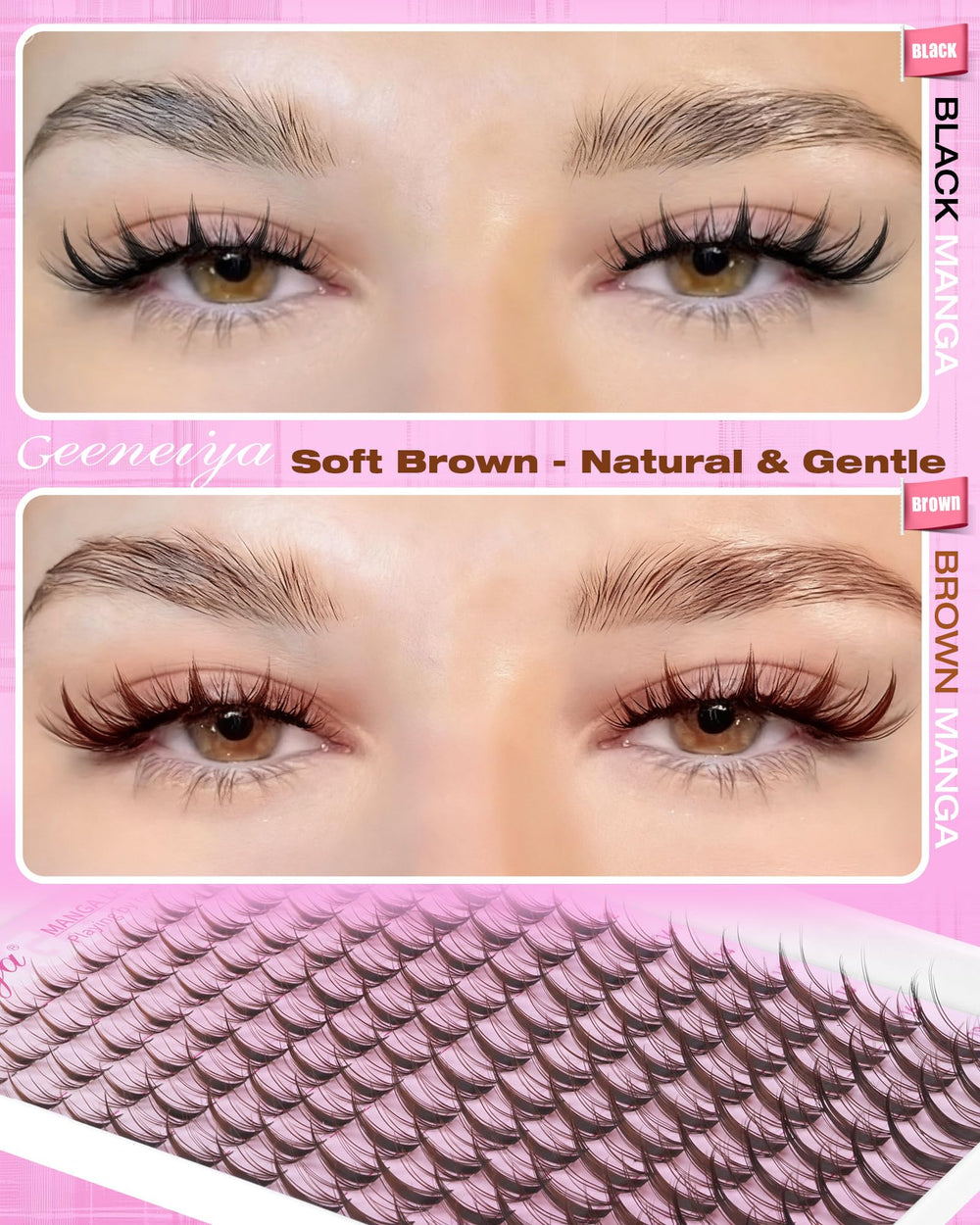Geeneiya Invisible Band Lashes provide a seamless, lightweight wear.