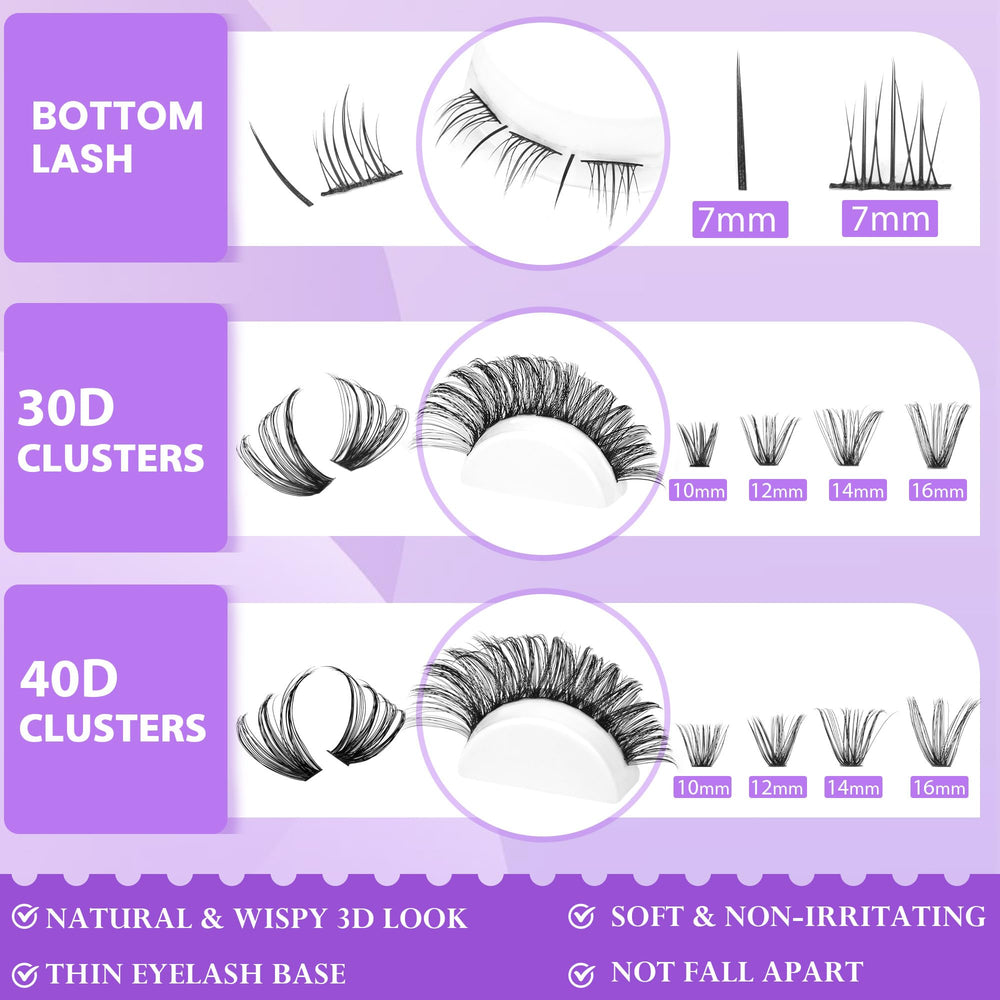 Geeneiya lash bond and seal glue for secure cluster hold.