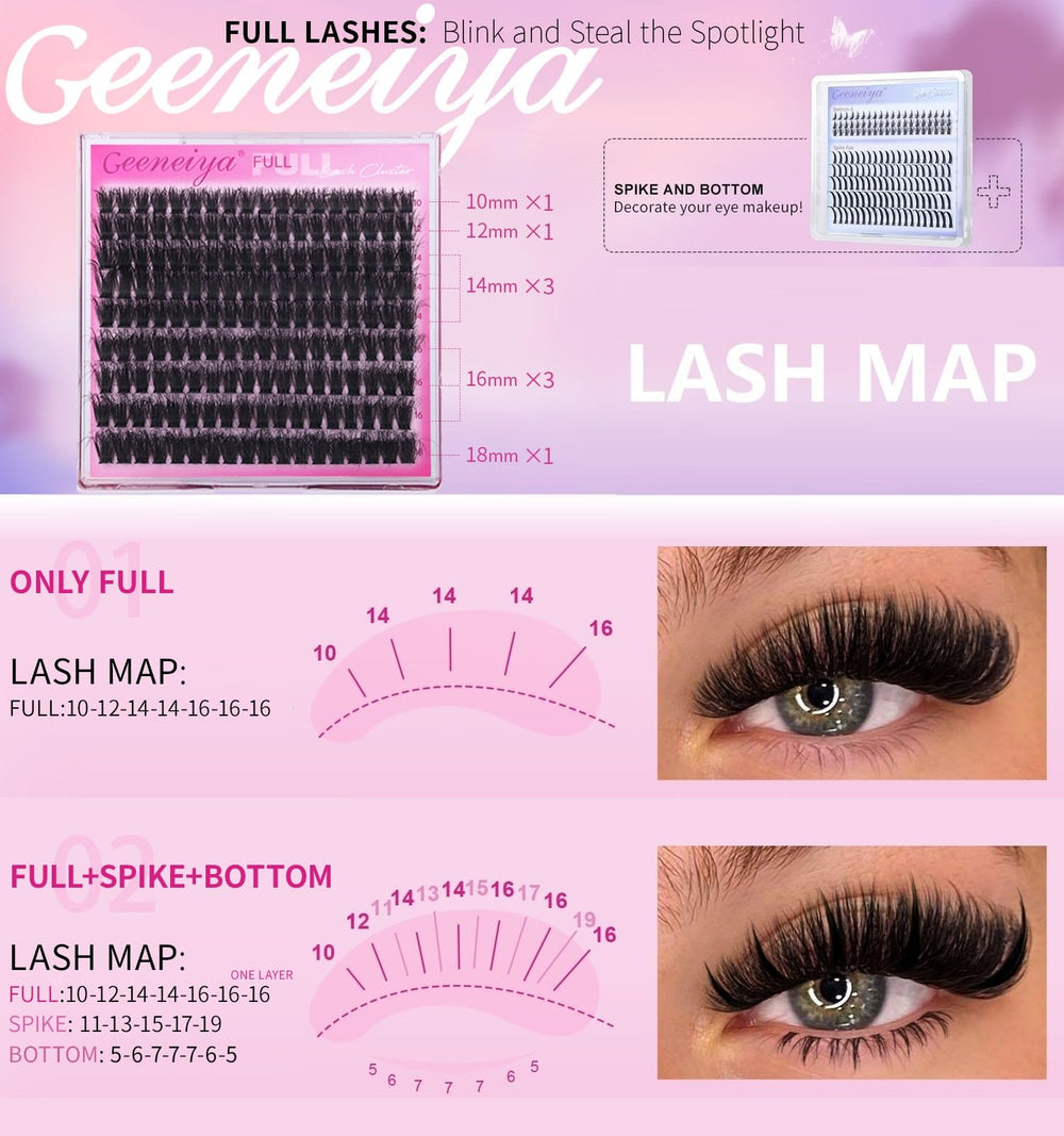 Geeneiya Lash Bond and Seal help clusters stay put.