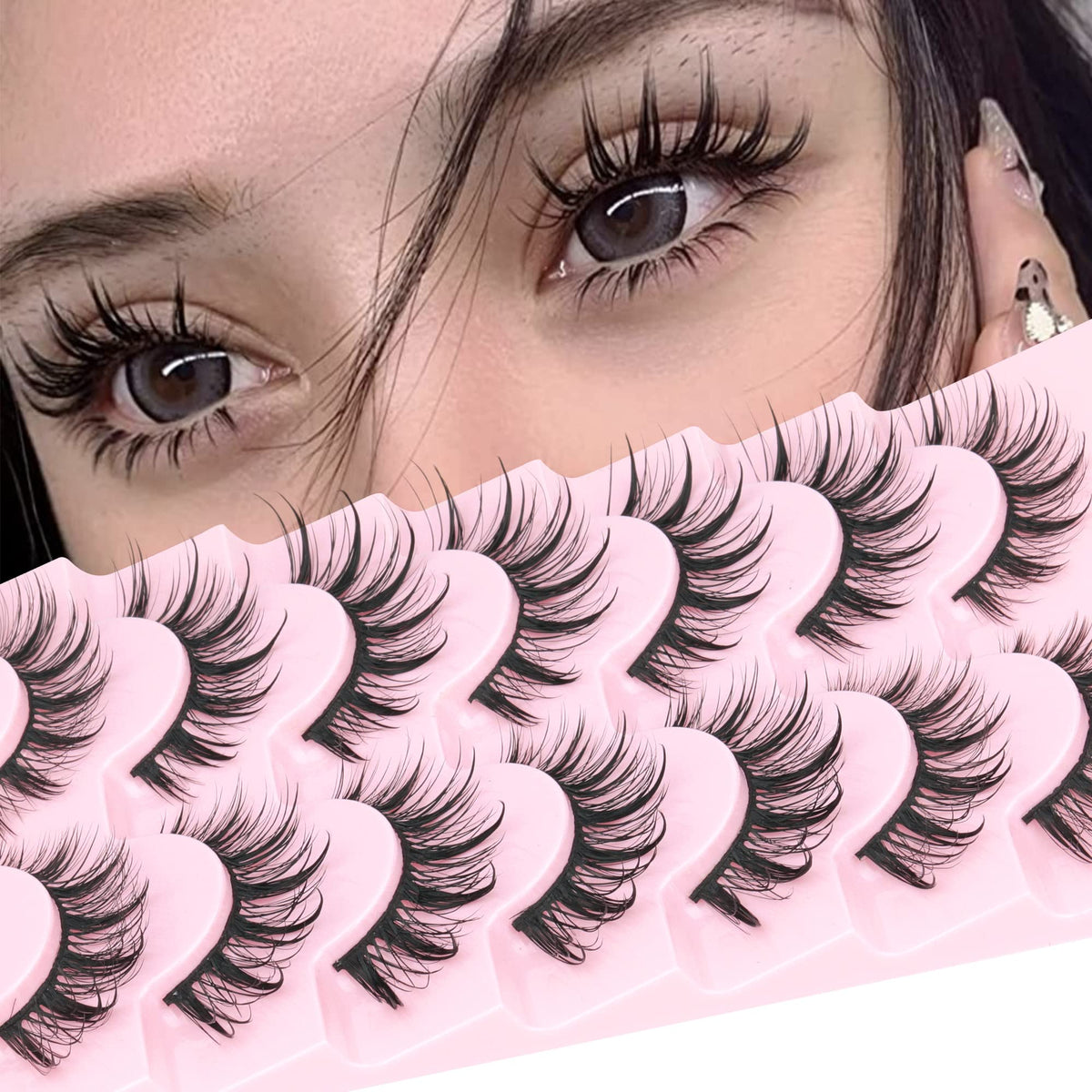 Geeneiya Manga Lashes 3D Spiky deliver bold anime-inspired eyes for cosplay wear.