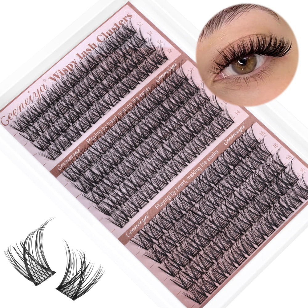 Geeneiya medium lash clusters with C curl for natural 12-14-16mm look