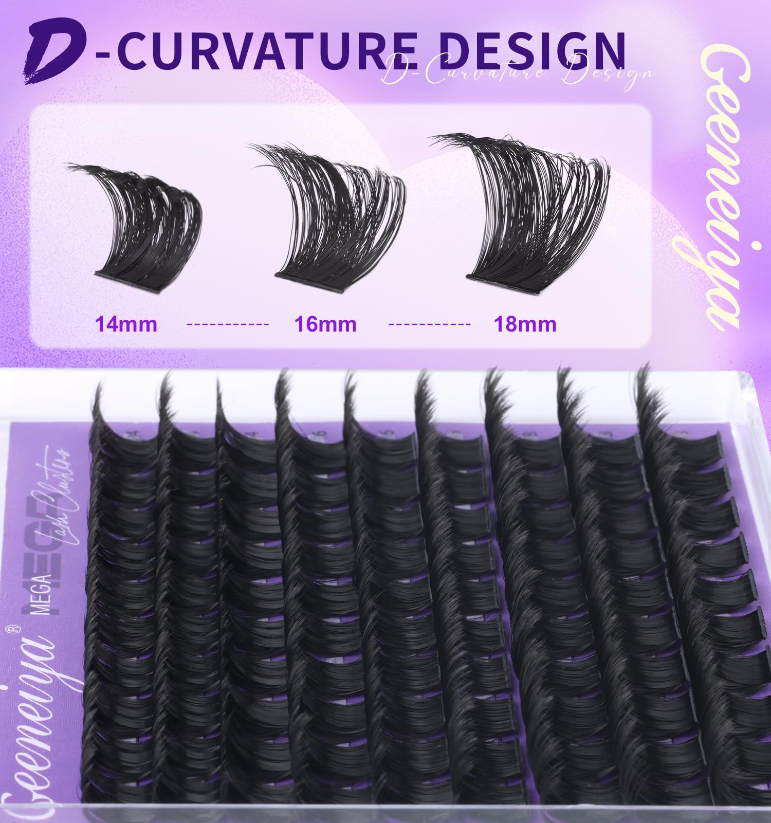 Geeneiya Mega Lash Clusters blend with natural lashes for easy DIY fills.
