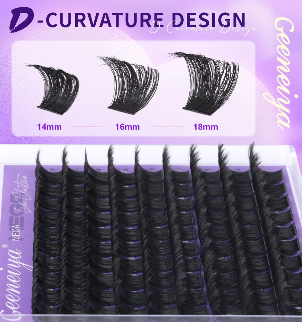 Geeneiya Mega Lash Clusters blend with natural lashes for easy DIY fills.
